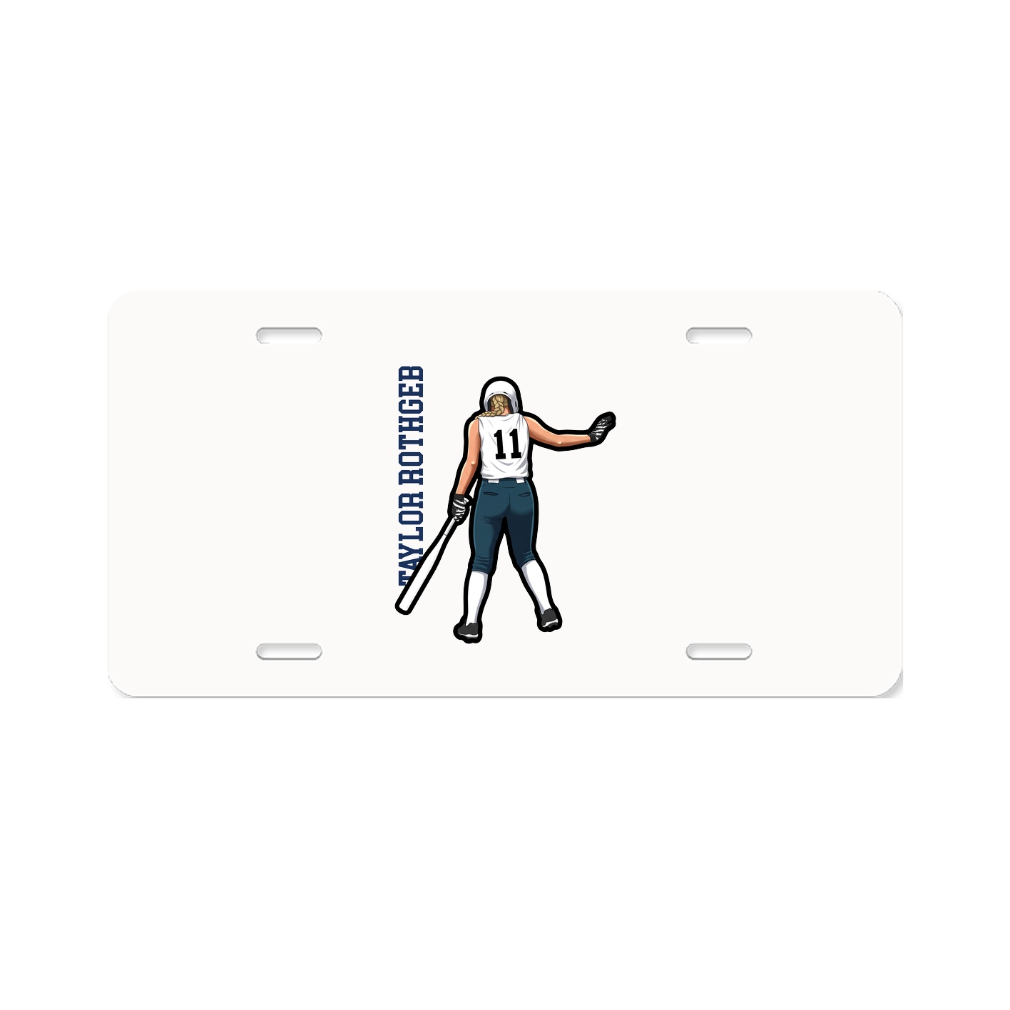 License Plate — Name Vertical in Classic