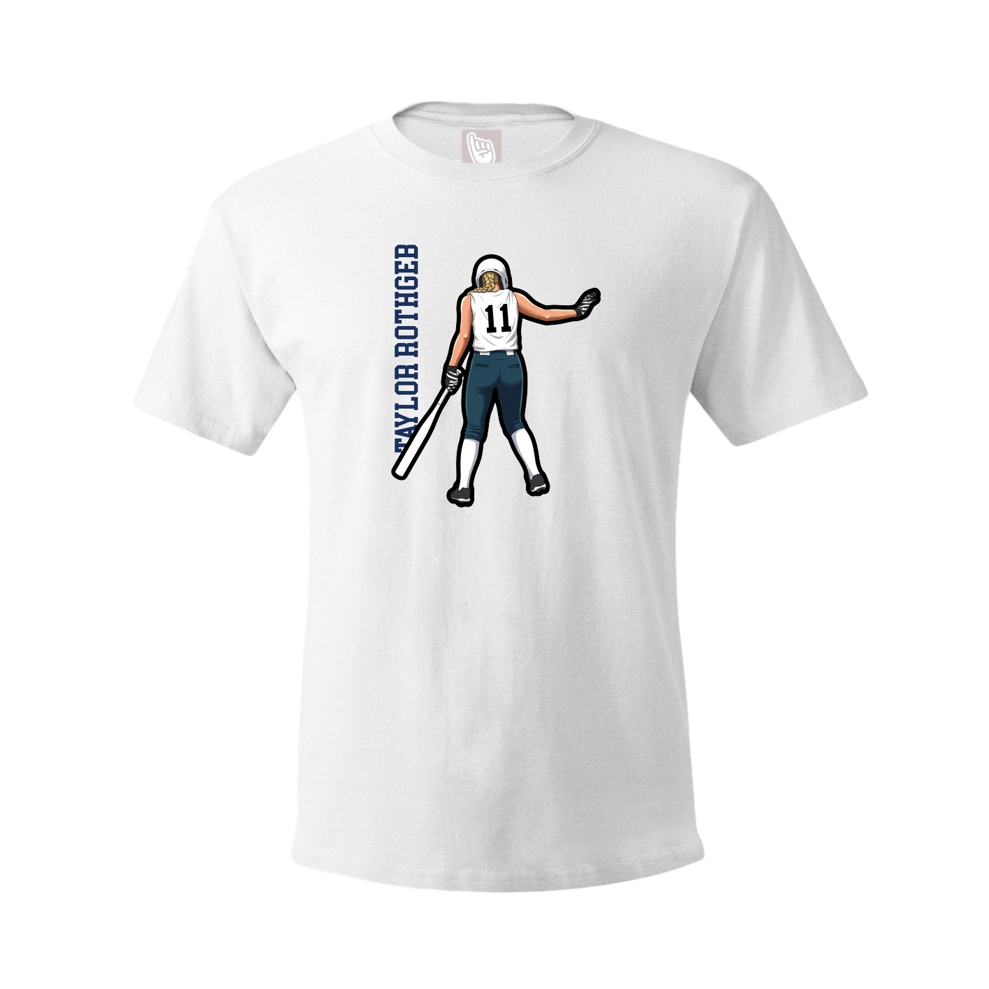 Youth Tee — Name Vertical in White