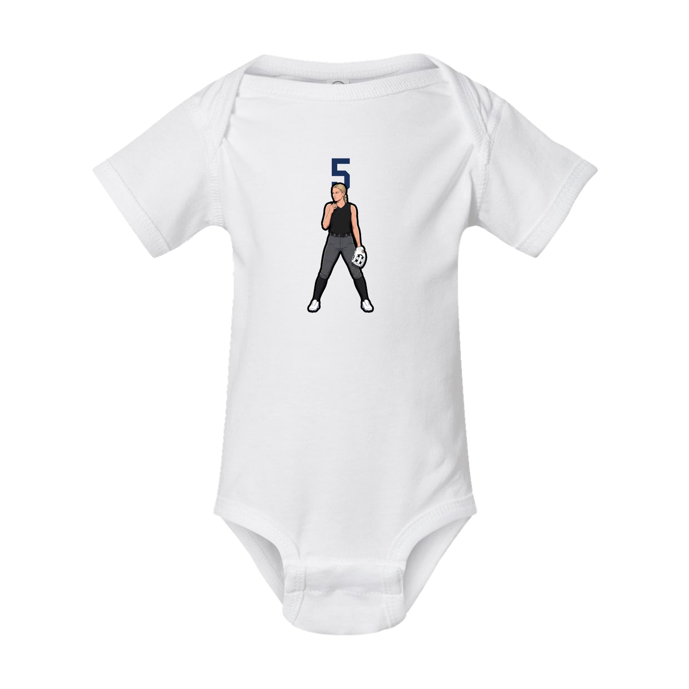 Baby Onesie — Number Top in White