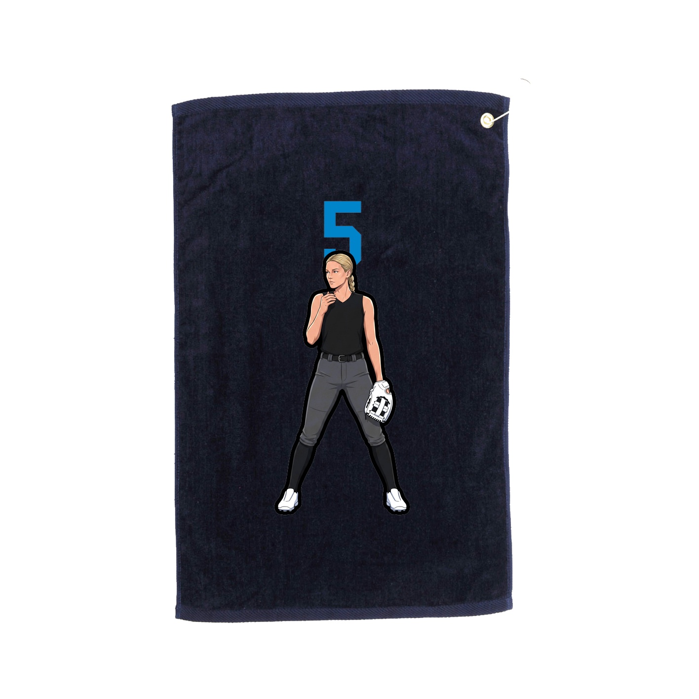 Golf Towel — Number Top in Navy