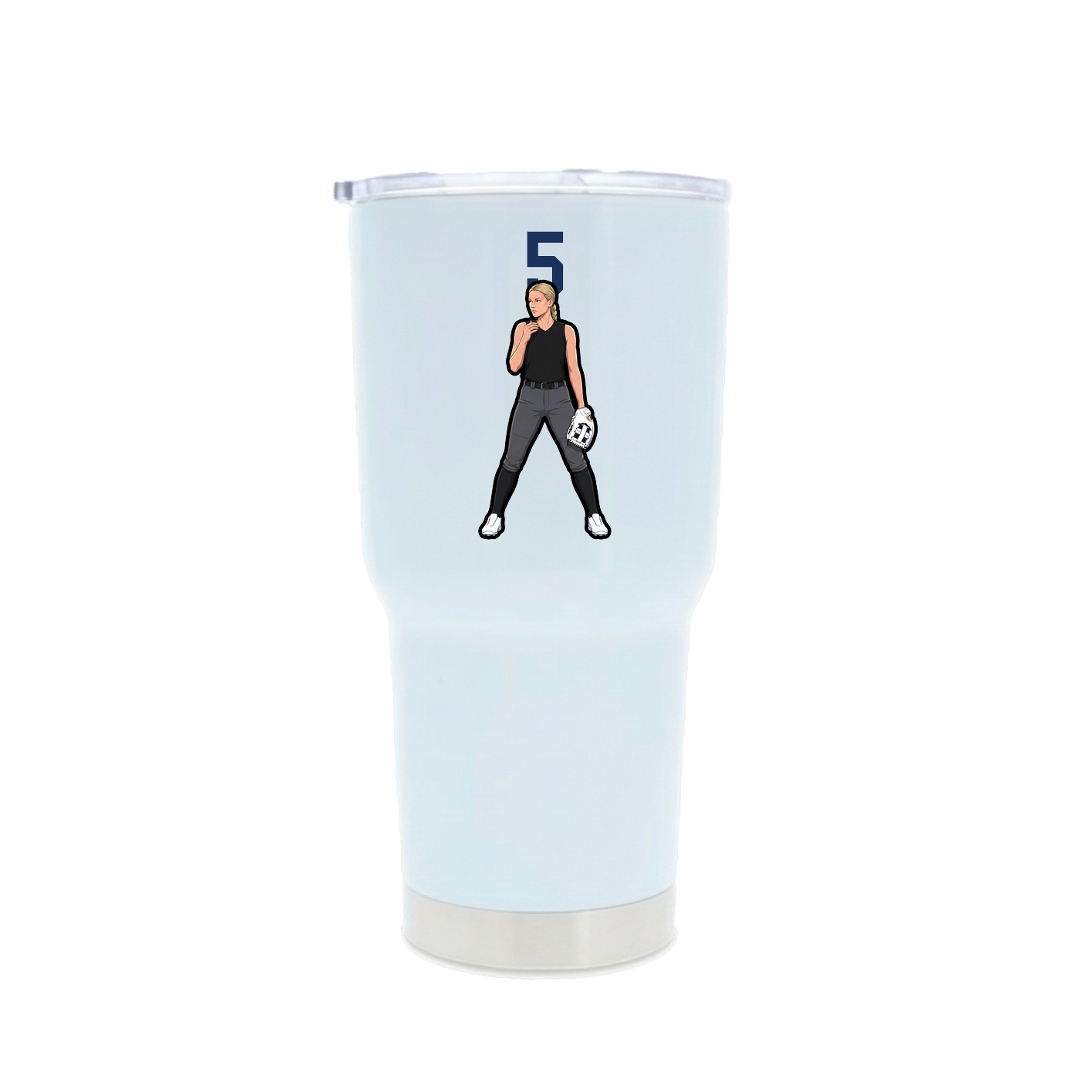 30oz Stainless Steel Tumbler — Number Top in White