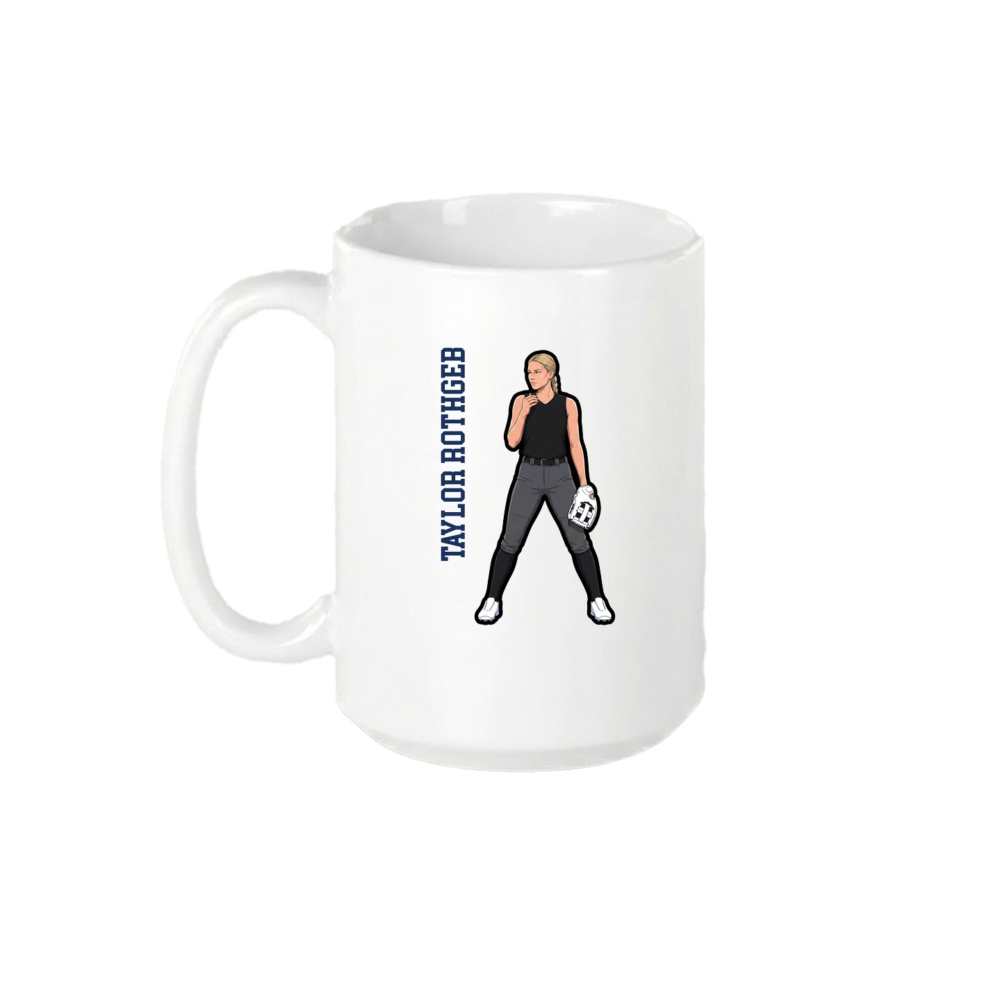 15oz Coffee Mug — Name Vertical in White