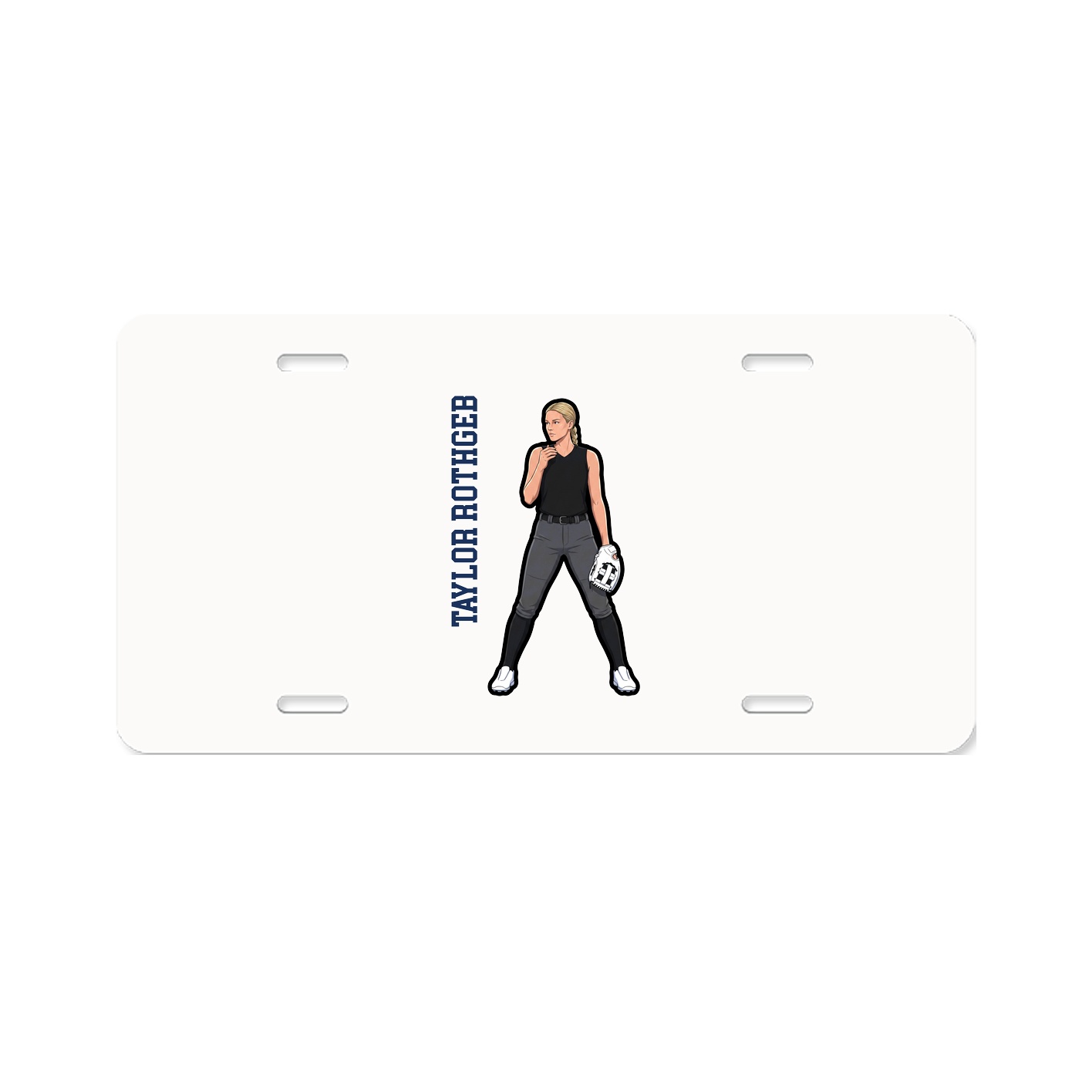 License Plate — Name Vertical in Classic