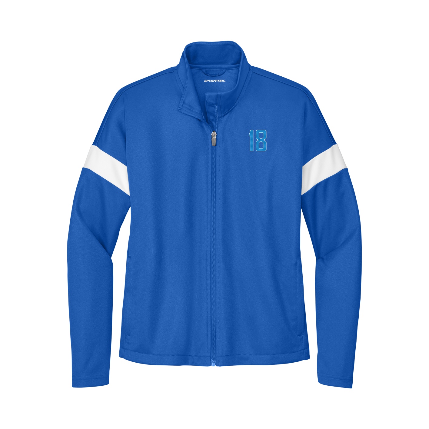 Womens Team Travel Full-Zip Jacket — Front Shirsy in Royal/White