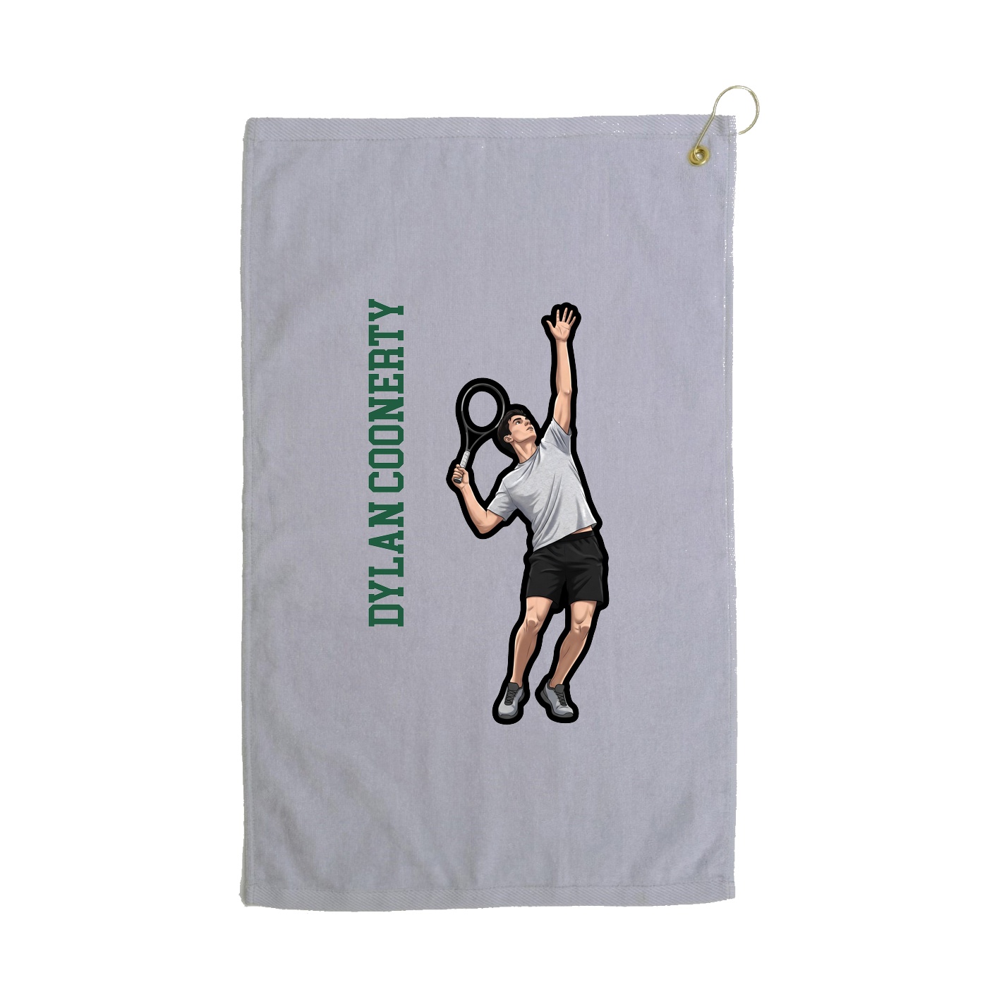 Golf Towel — Name Vertical in Grey