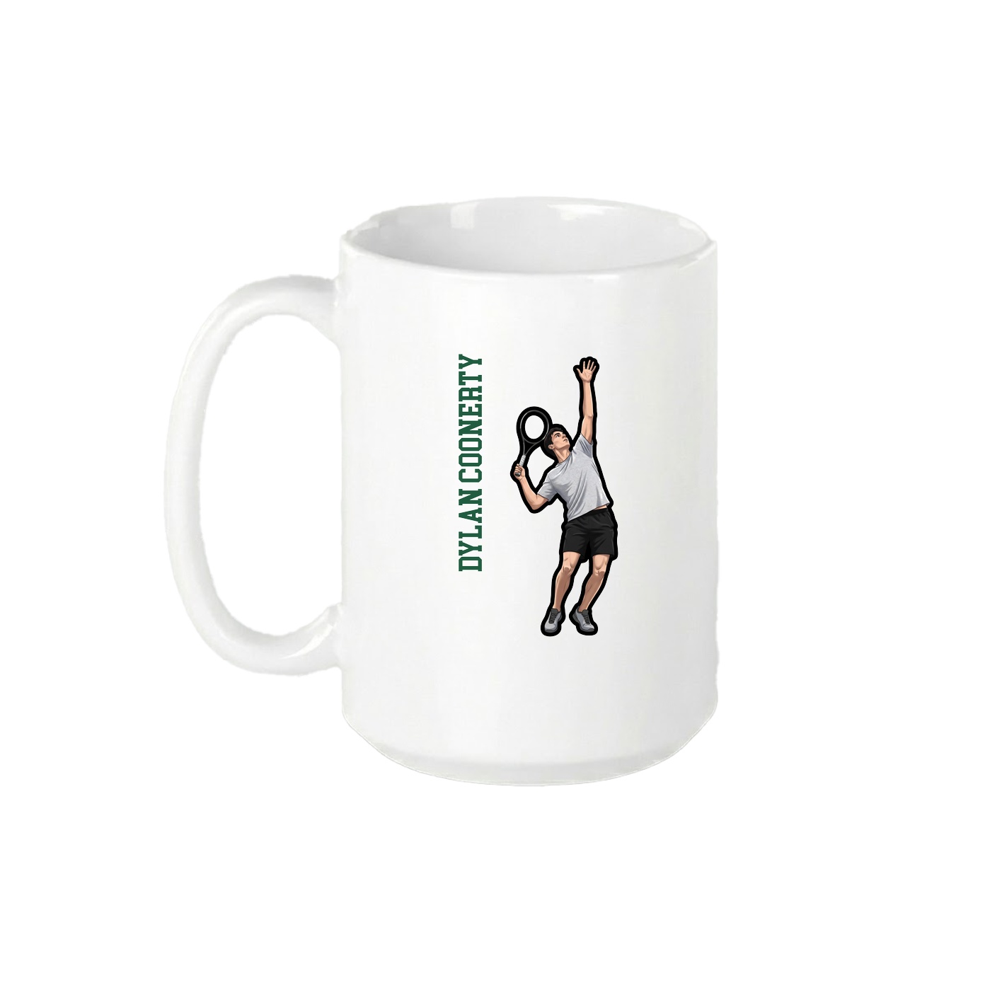15oz Coffee Mug — Name Vertical in White