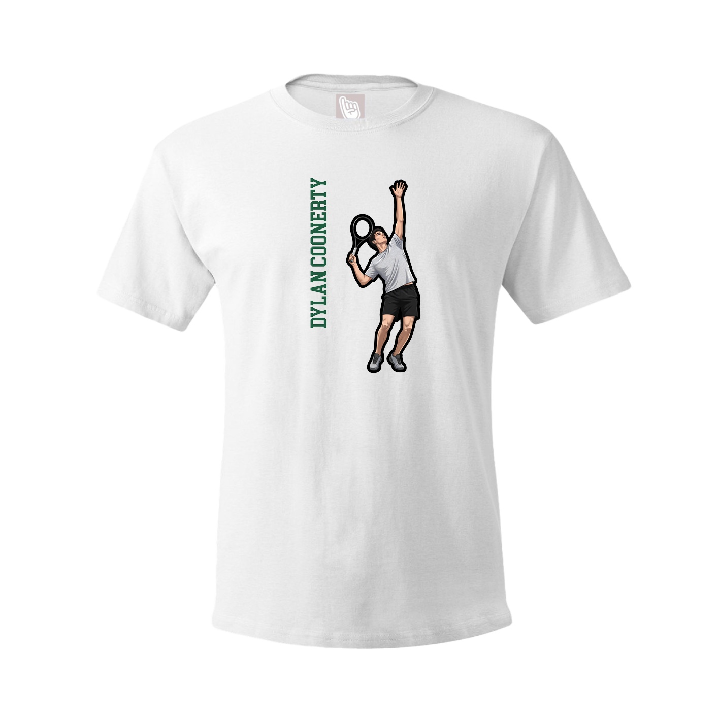 Tee — Name Vertical in White