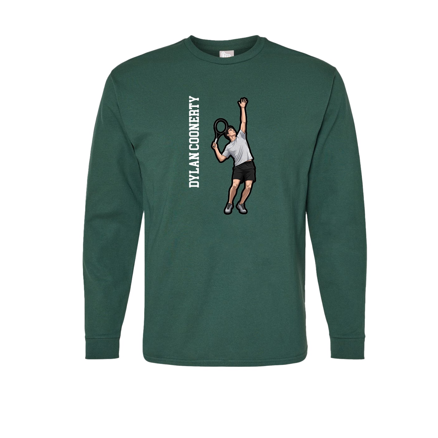 Long Sleeve Tee — Name Vertical in Green