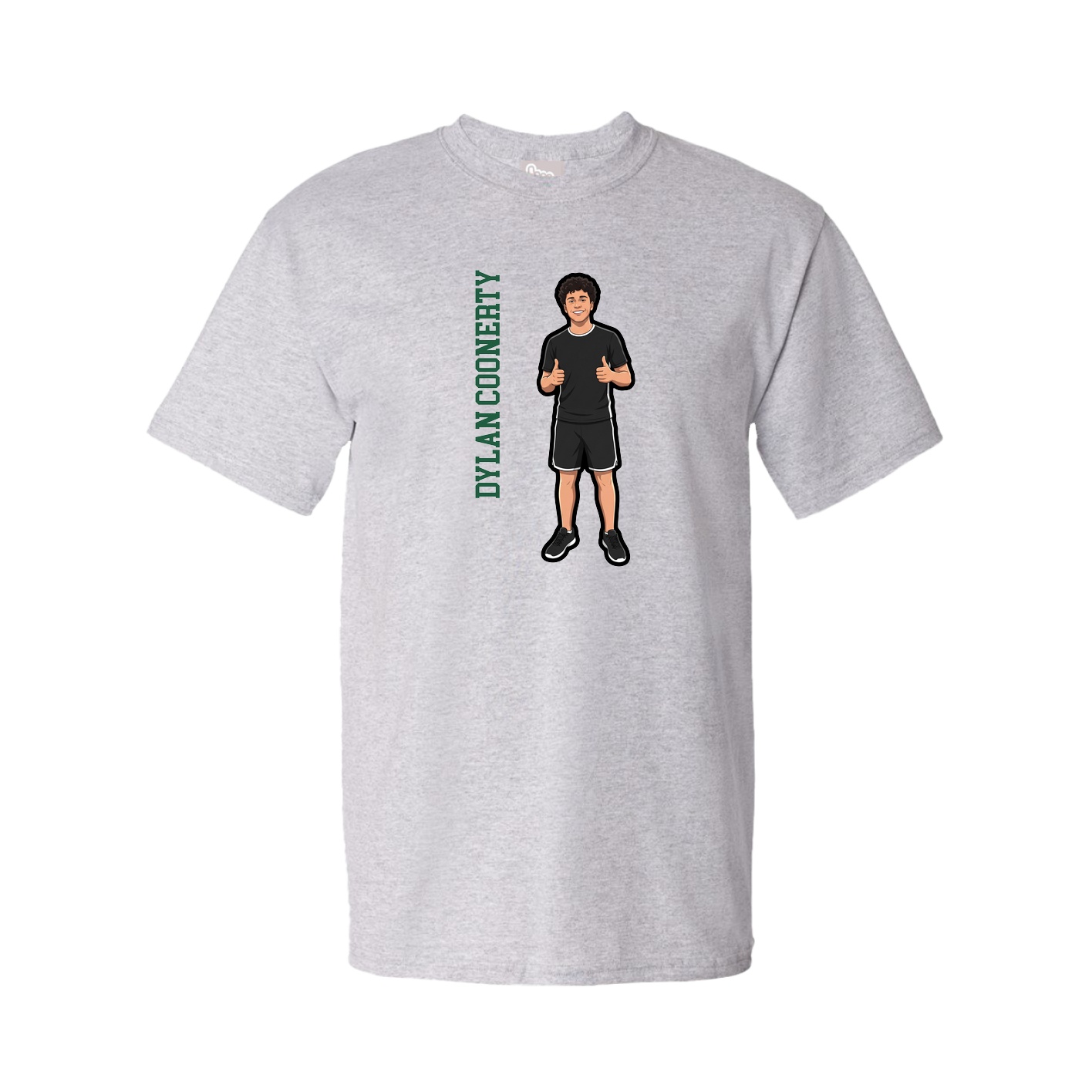 Youth Tee — Name Vertical in Grey