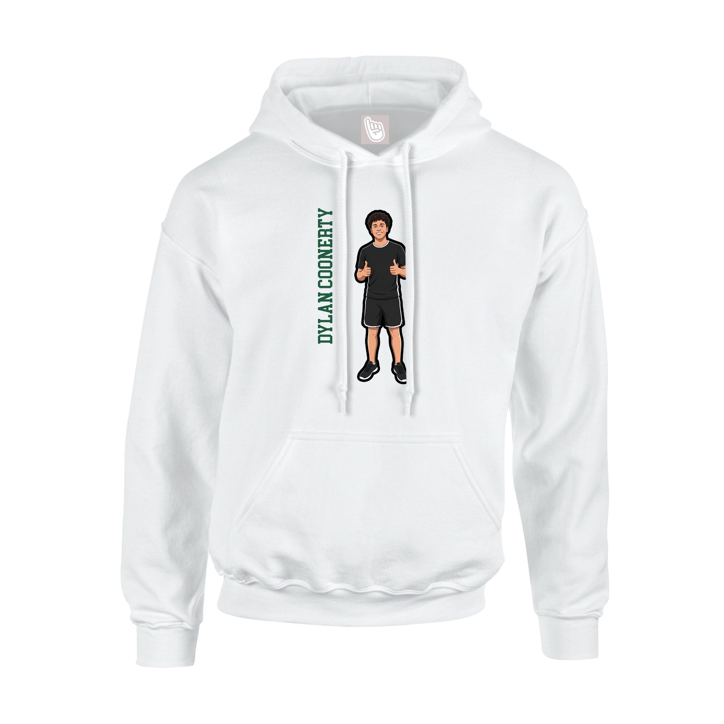 Hoodie — Name Vertical in White