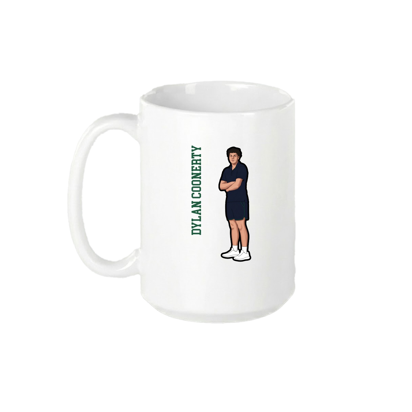 15oz Coffee Mug — Name Vertical in White