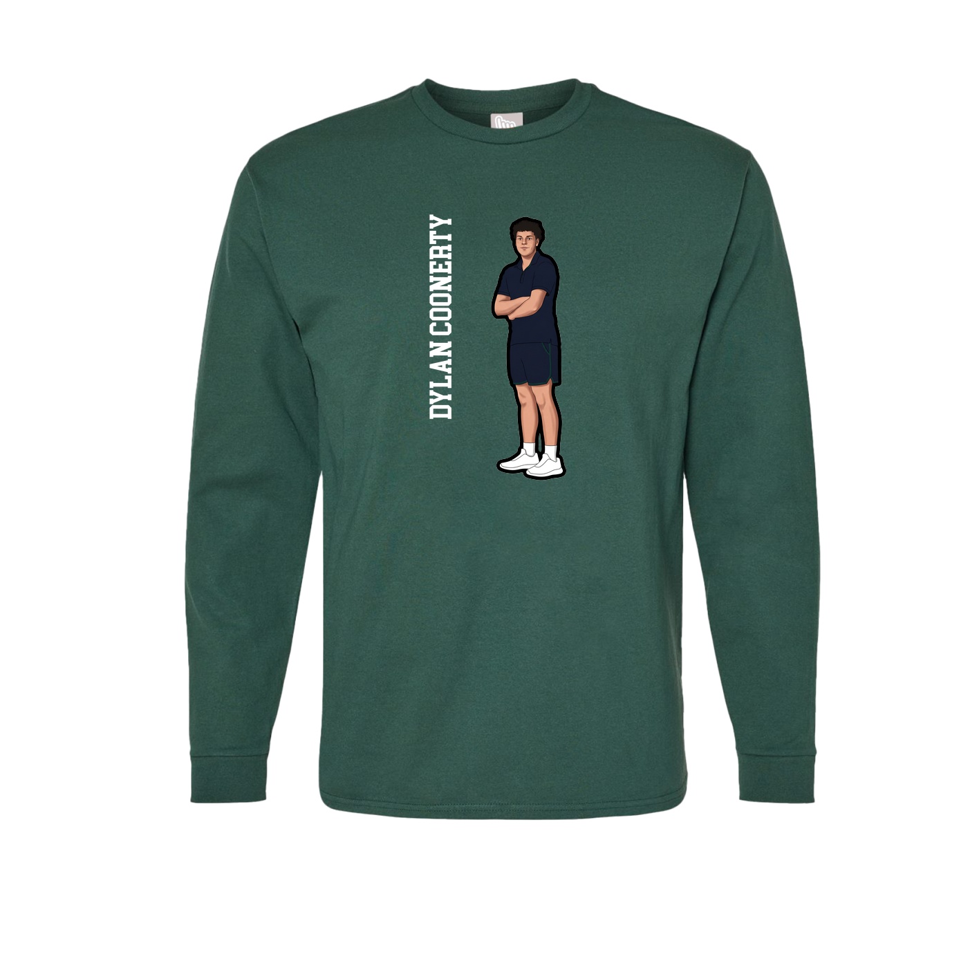 Long Sleeve Tee — Name Vertical in Green