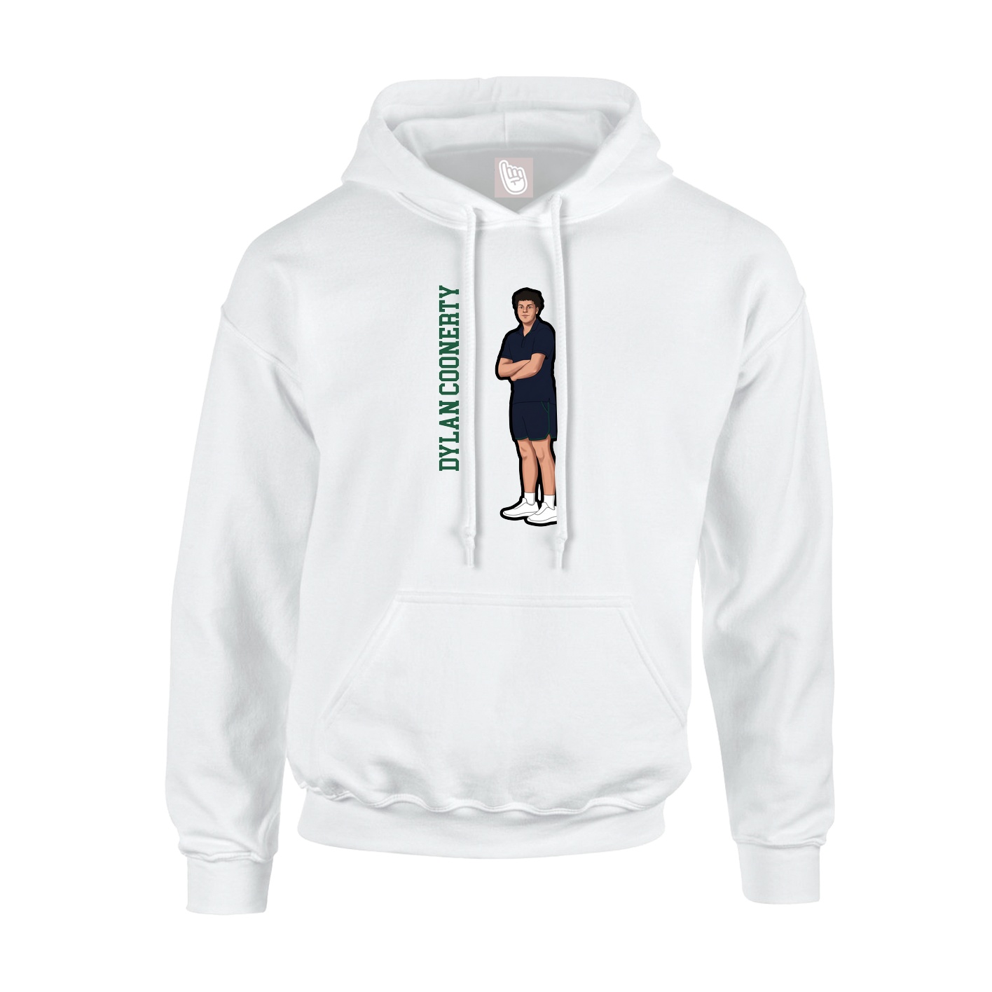 Hoodie — Name Vertical in White