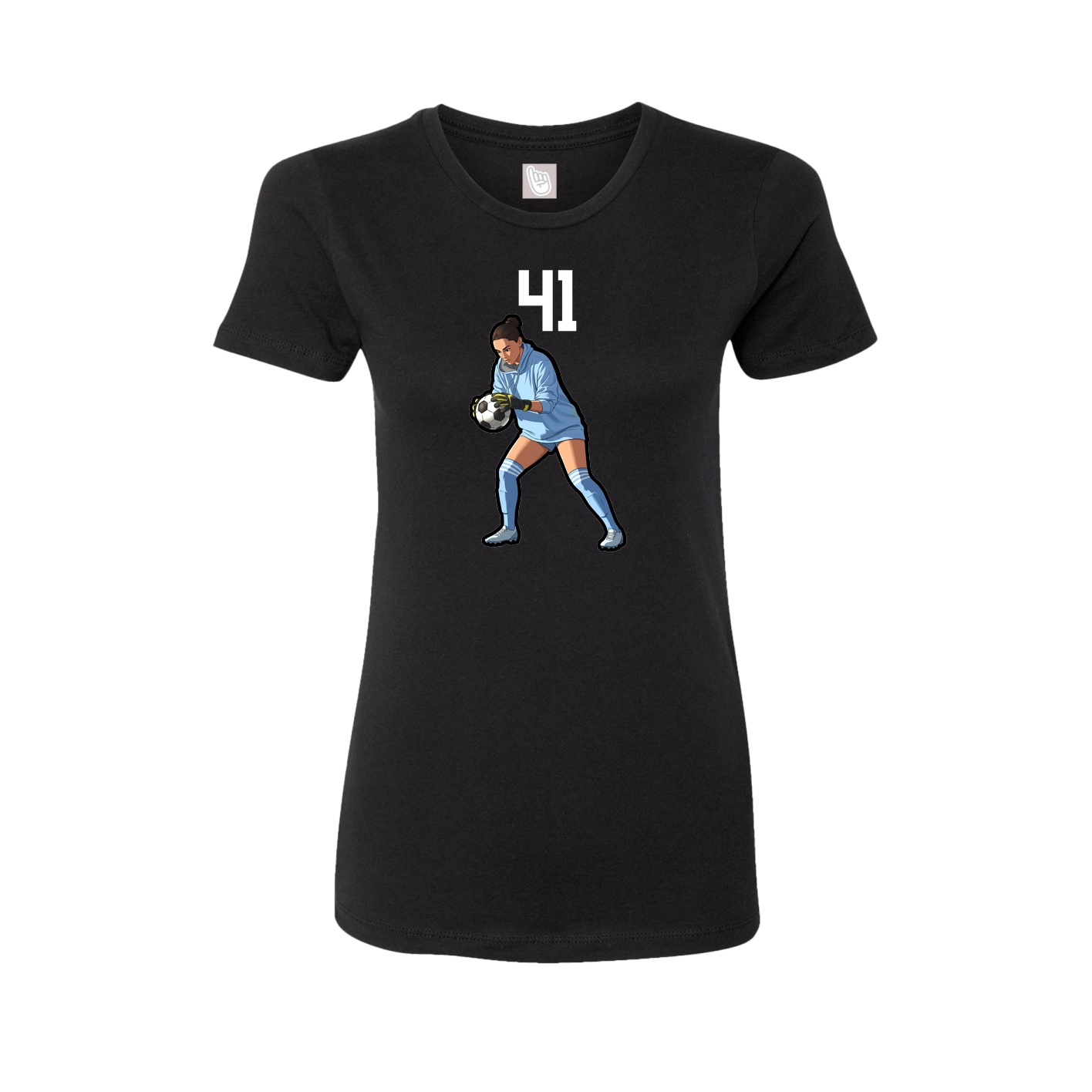 Fitted Women's Tee — Number Top in Black