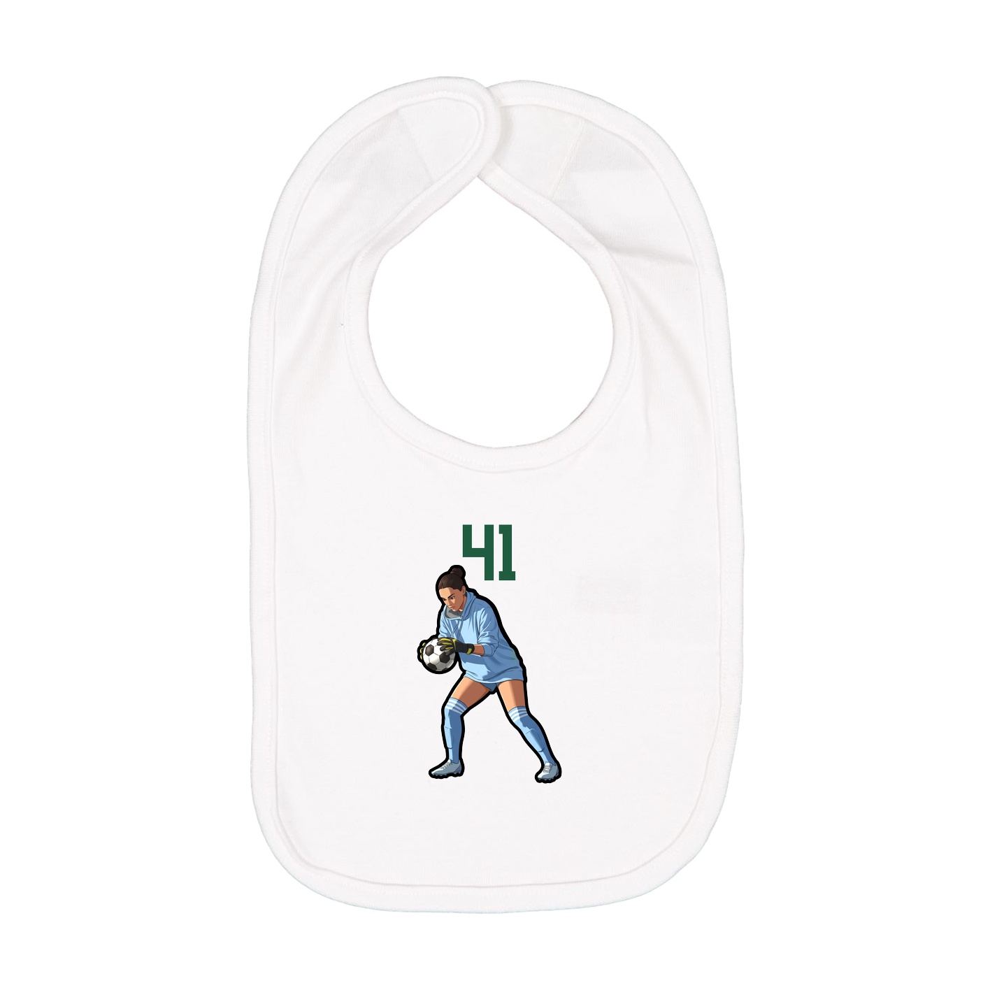 Infant Bib — Number Top in White