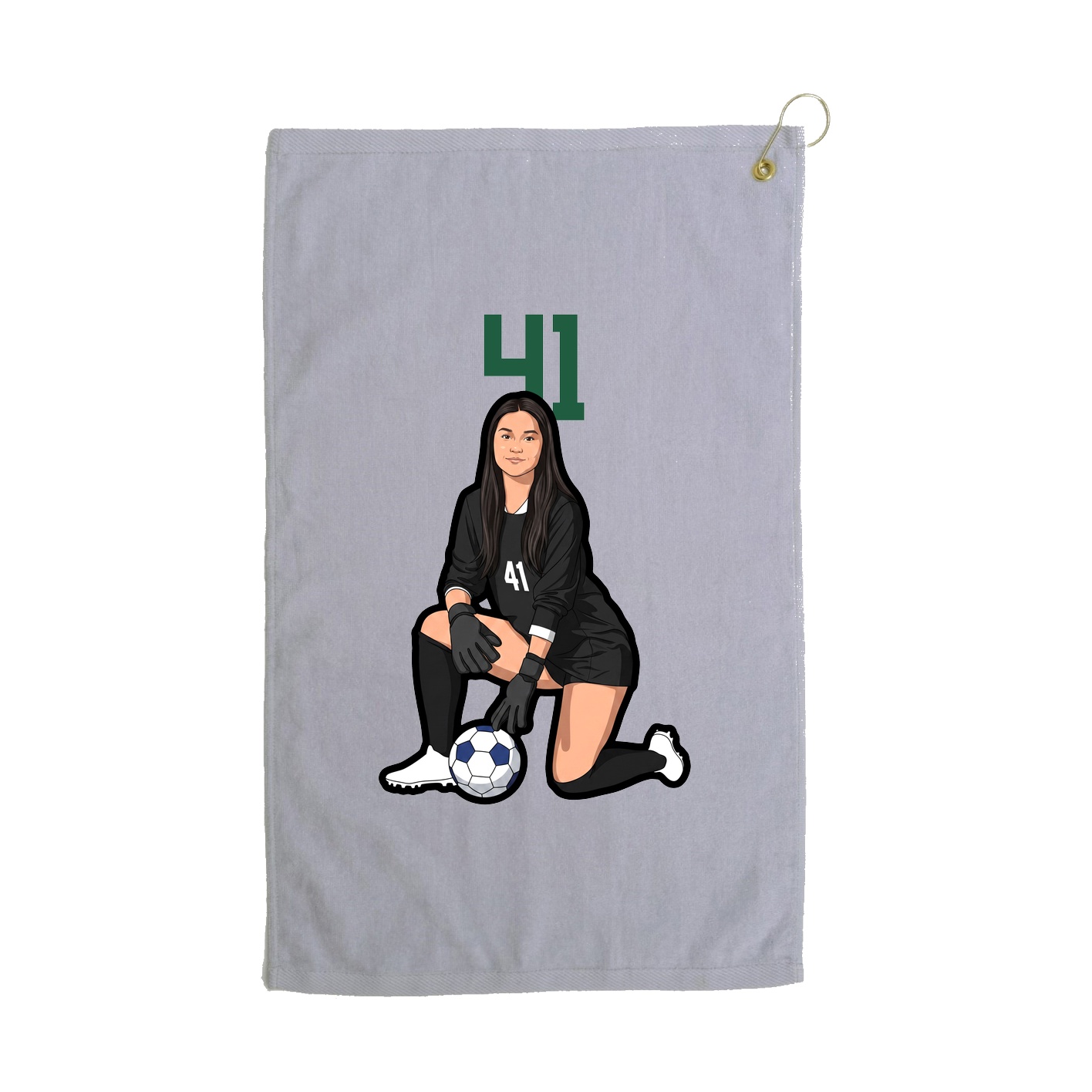 Golf Towel — Number Top in Grey