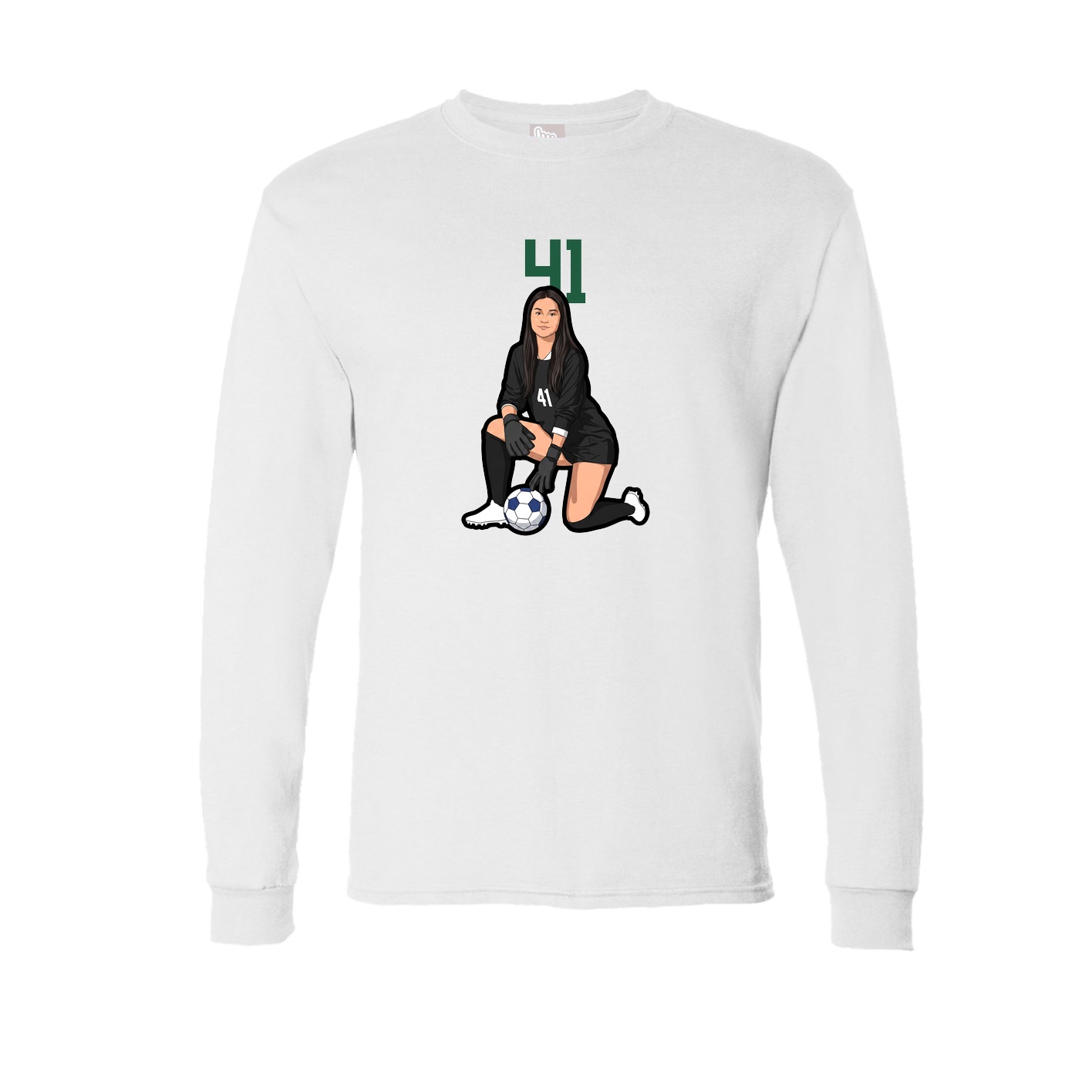 Long Sleeve Tee — Number Top in White