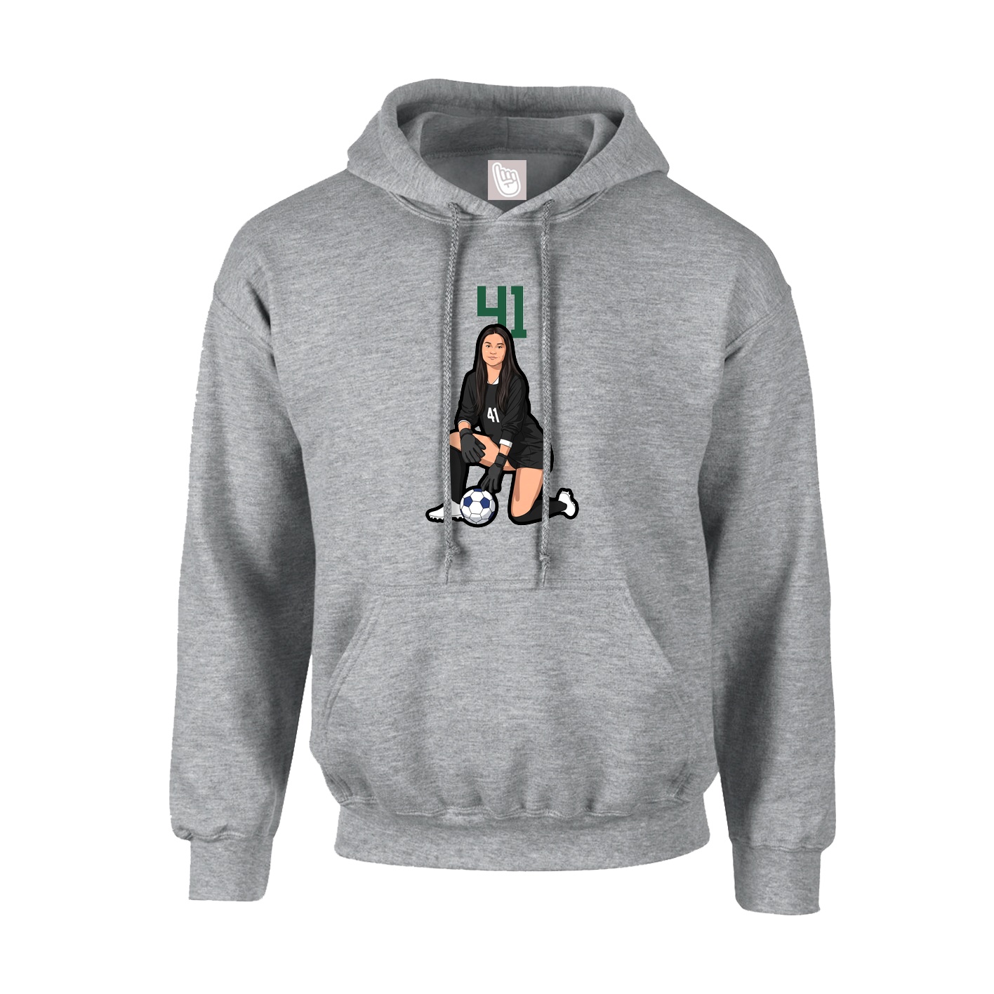 Youth Hoodie — Number Top in Grey