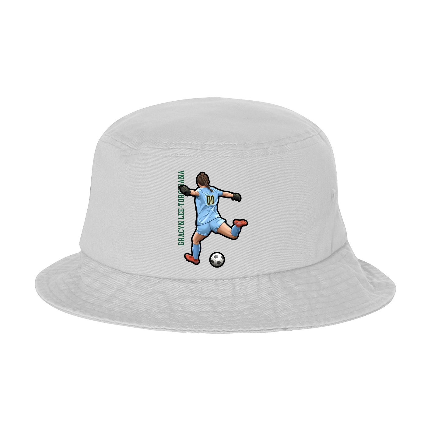 Bucket Cap — Name Vertical in White