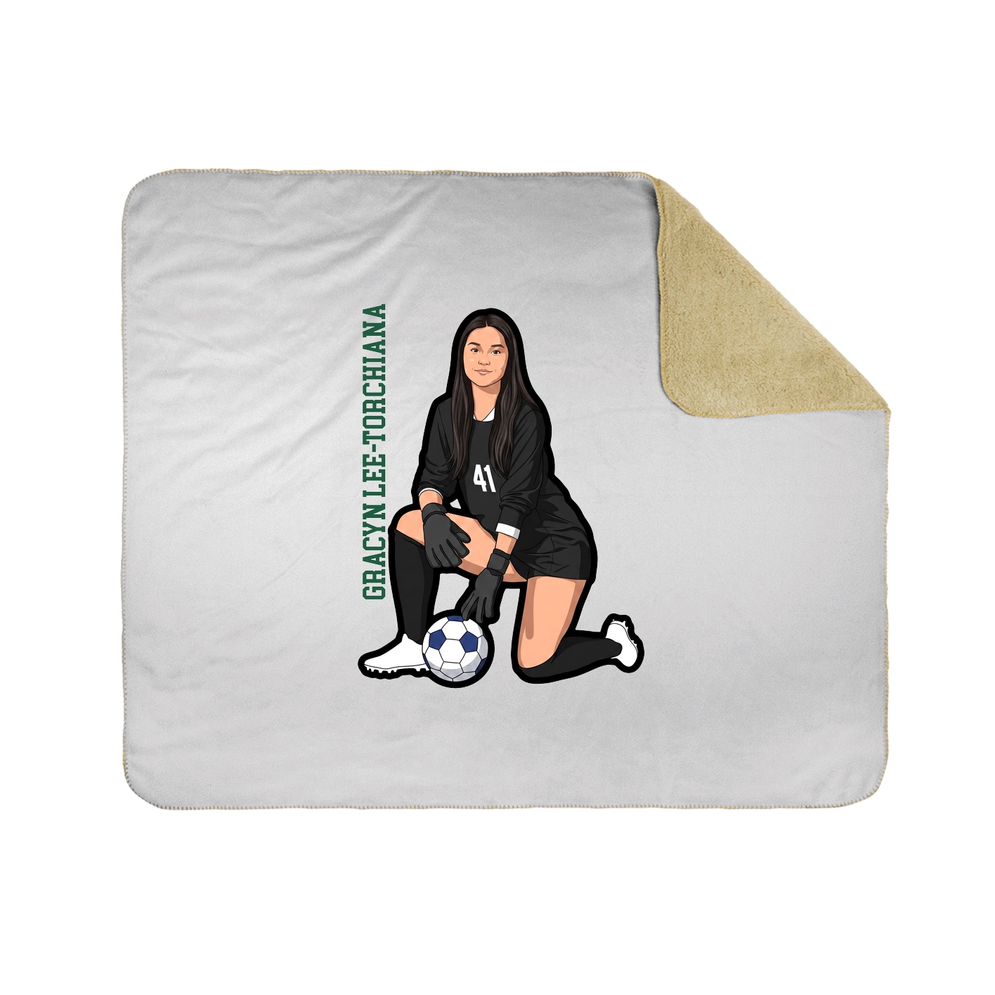 Throw Blanket — Name Vertical in White