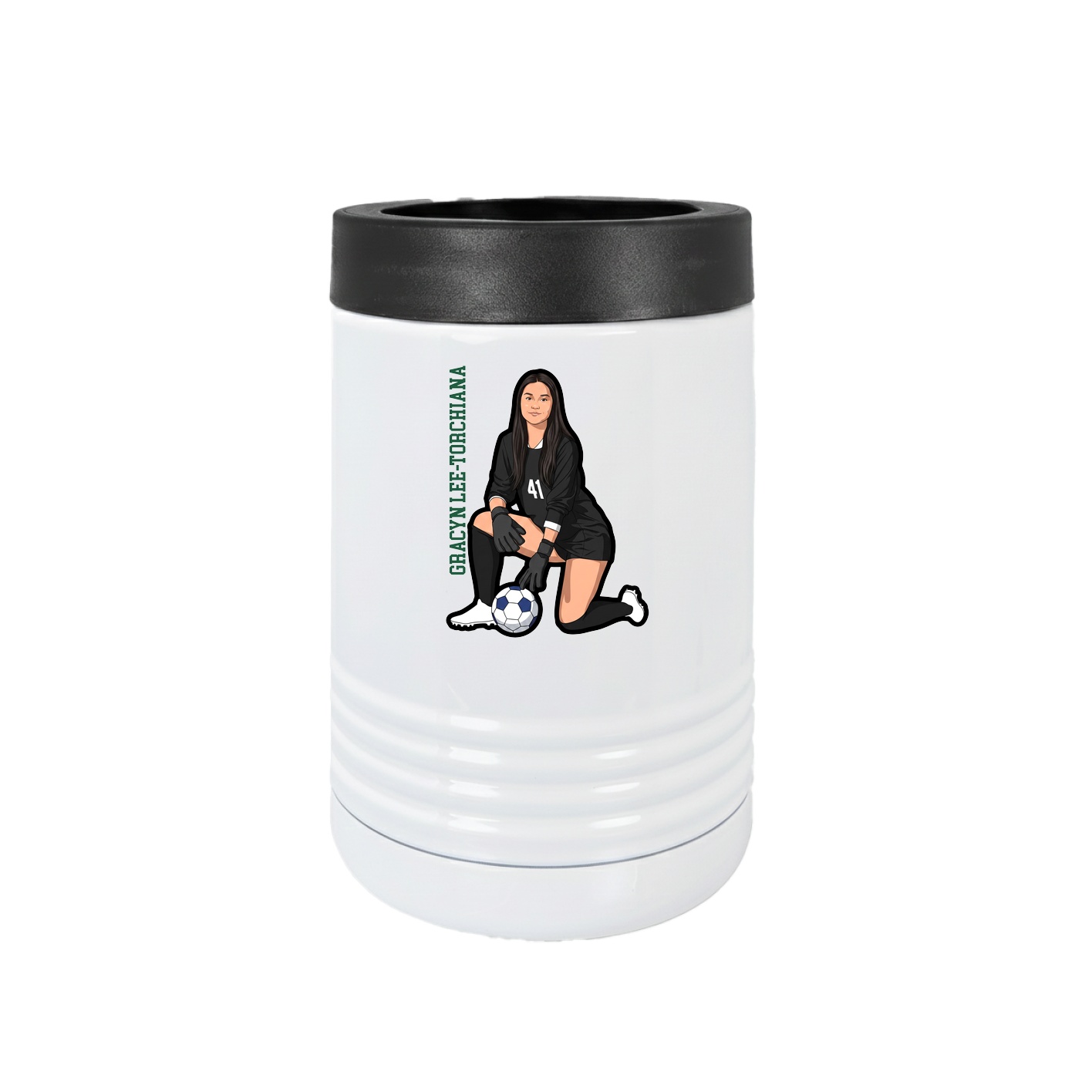 Beverage Holder — Name Vertical in White