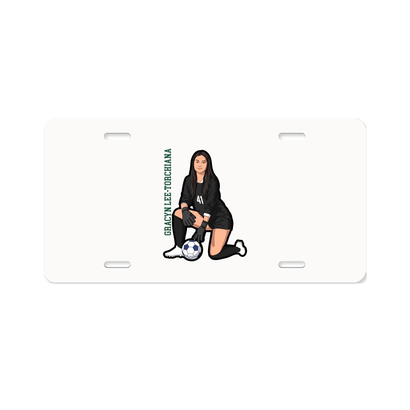 License Plate — Name Vertical in Classic