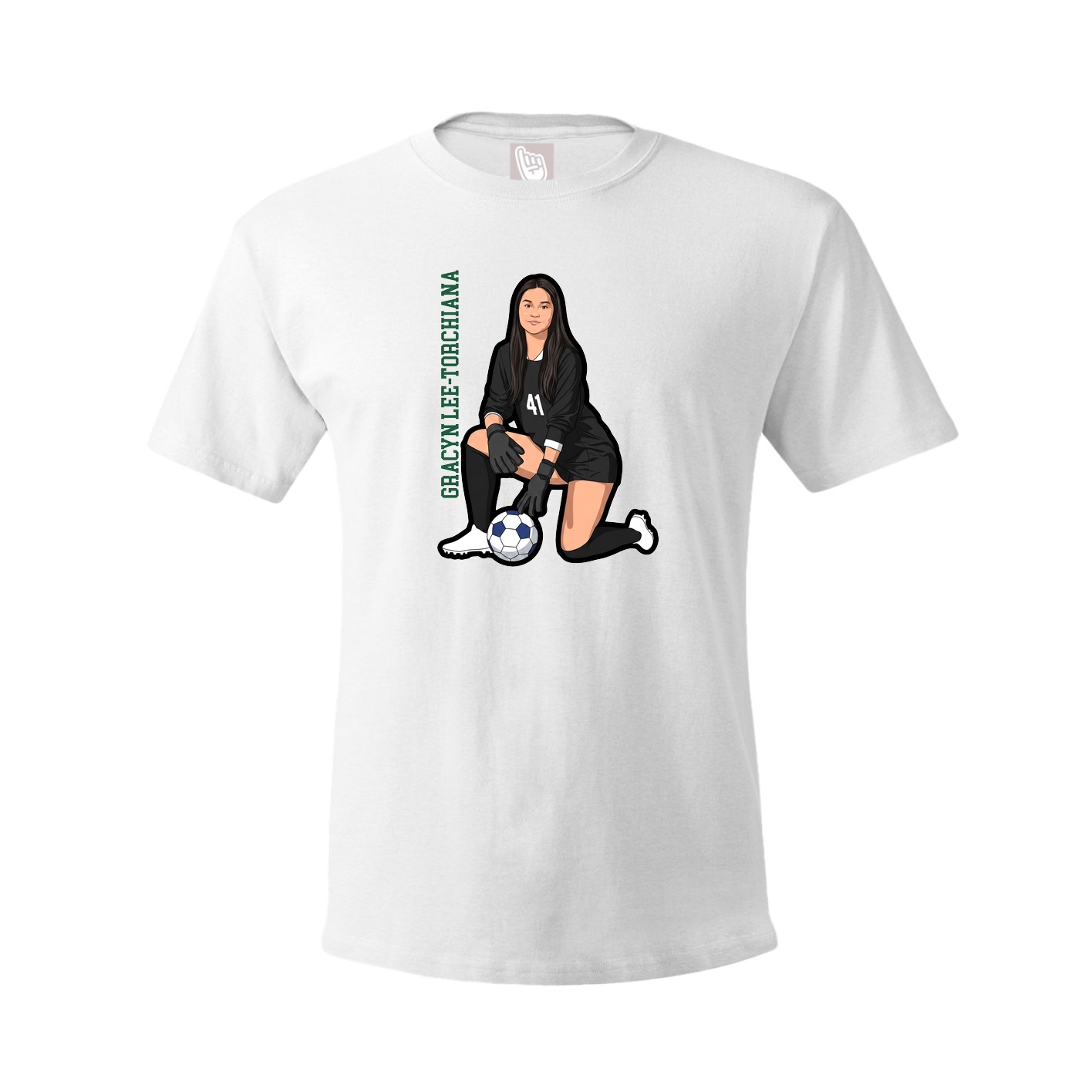 Tee — Name Vertical in White