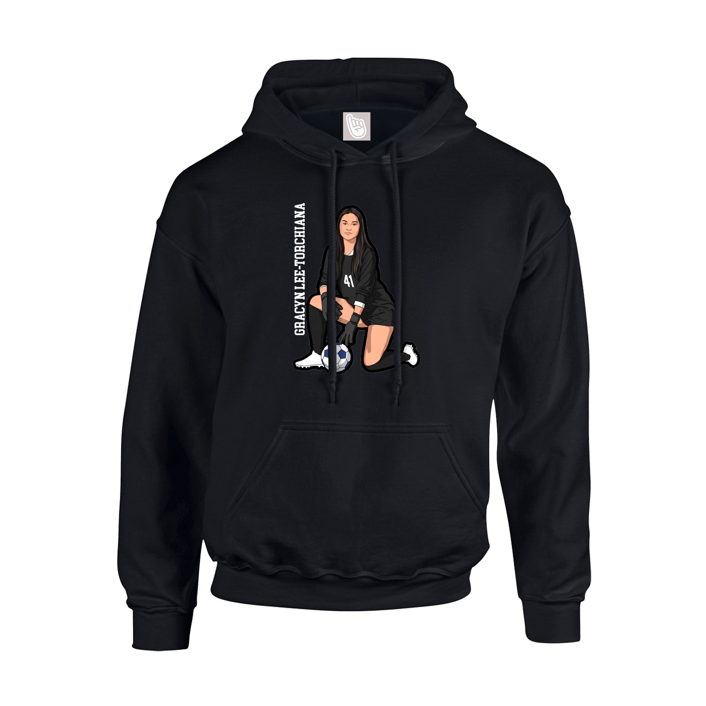 Youth Hoodie — Name Vertical in Black