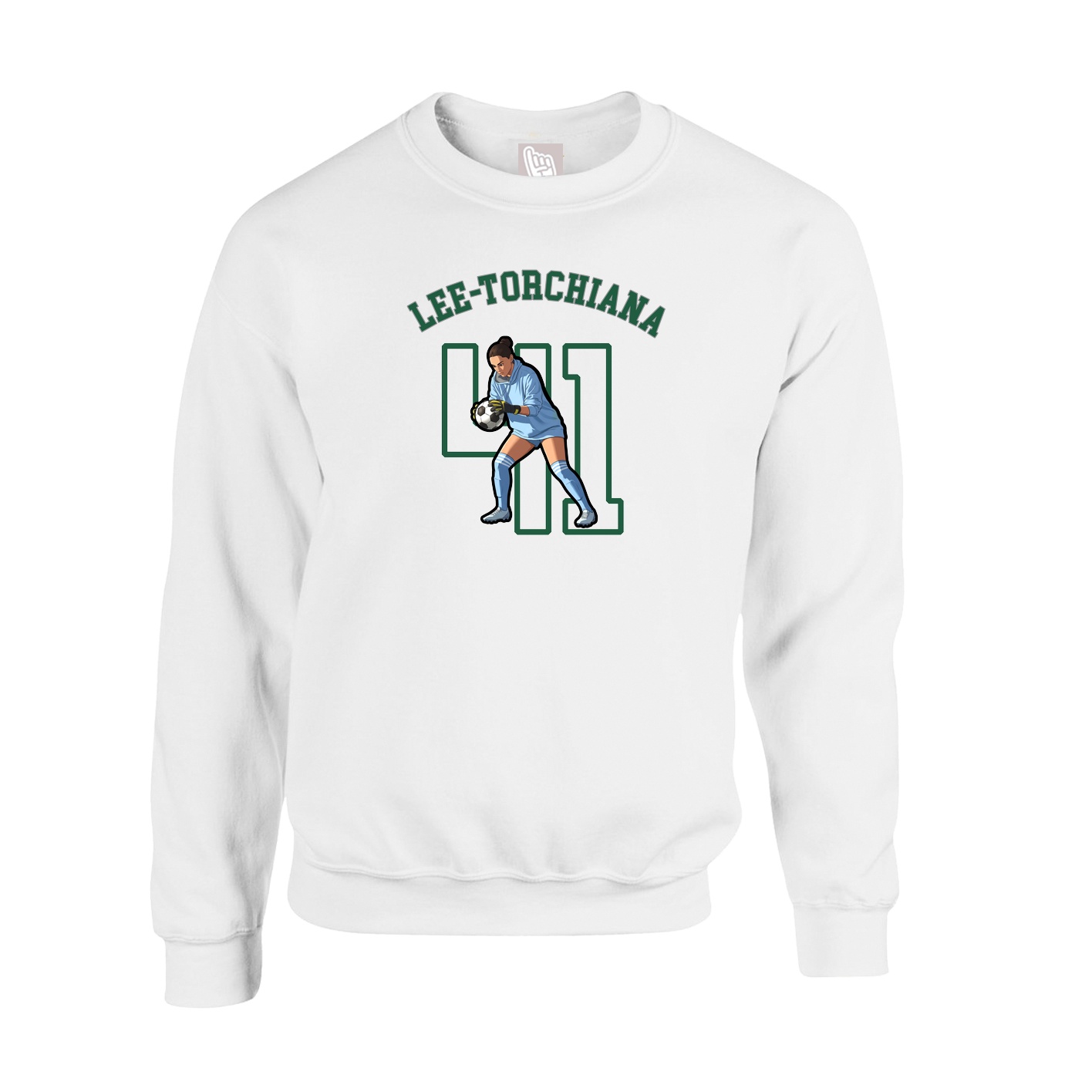 Fleece Crew — Shirsey Arch in White