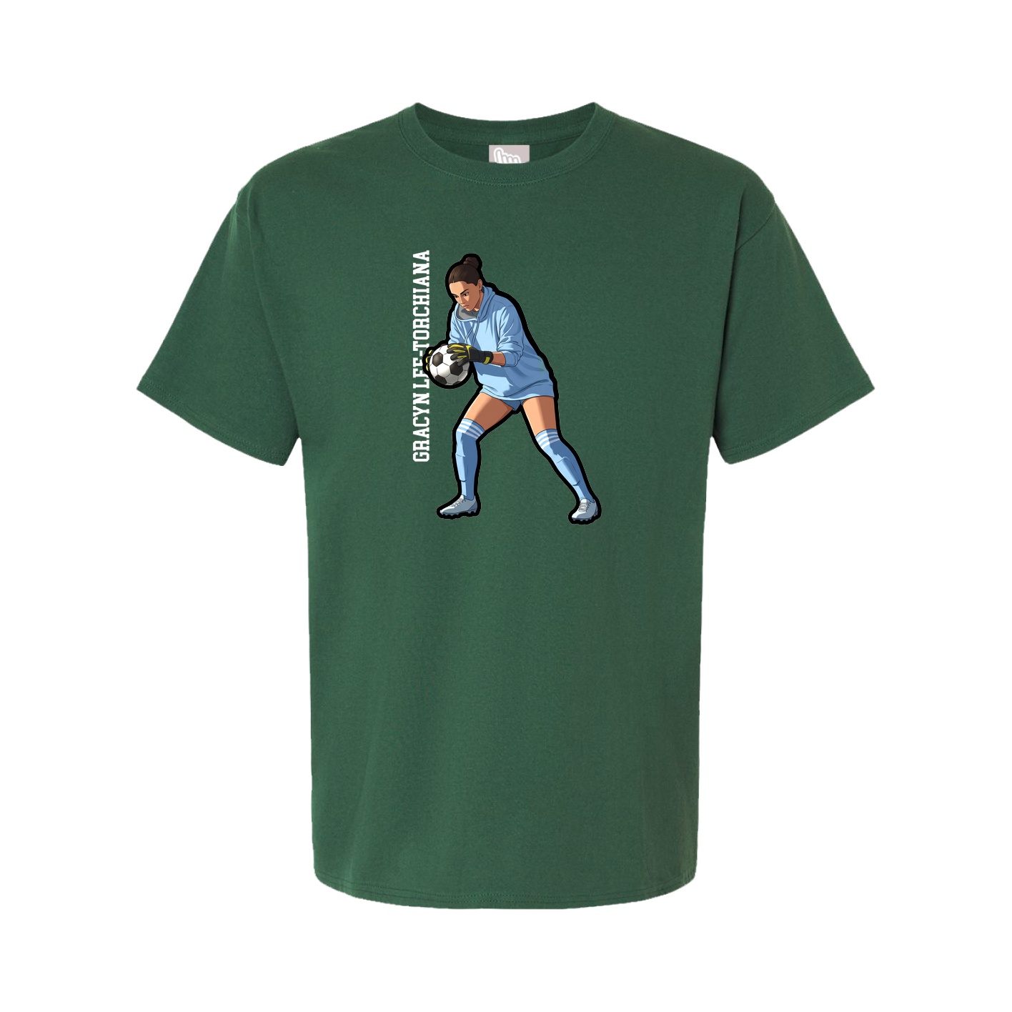 Tee — Name Vertical in Green