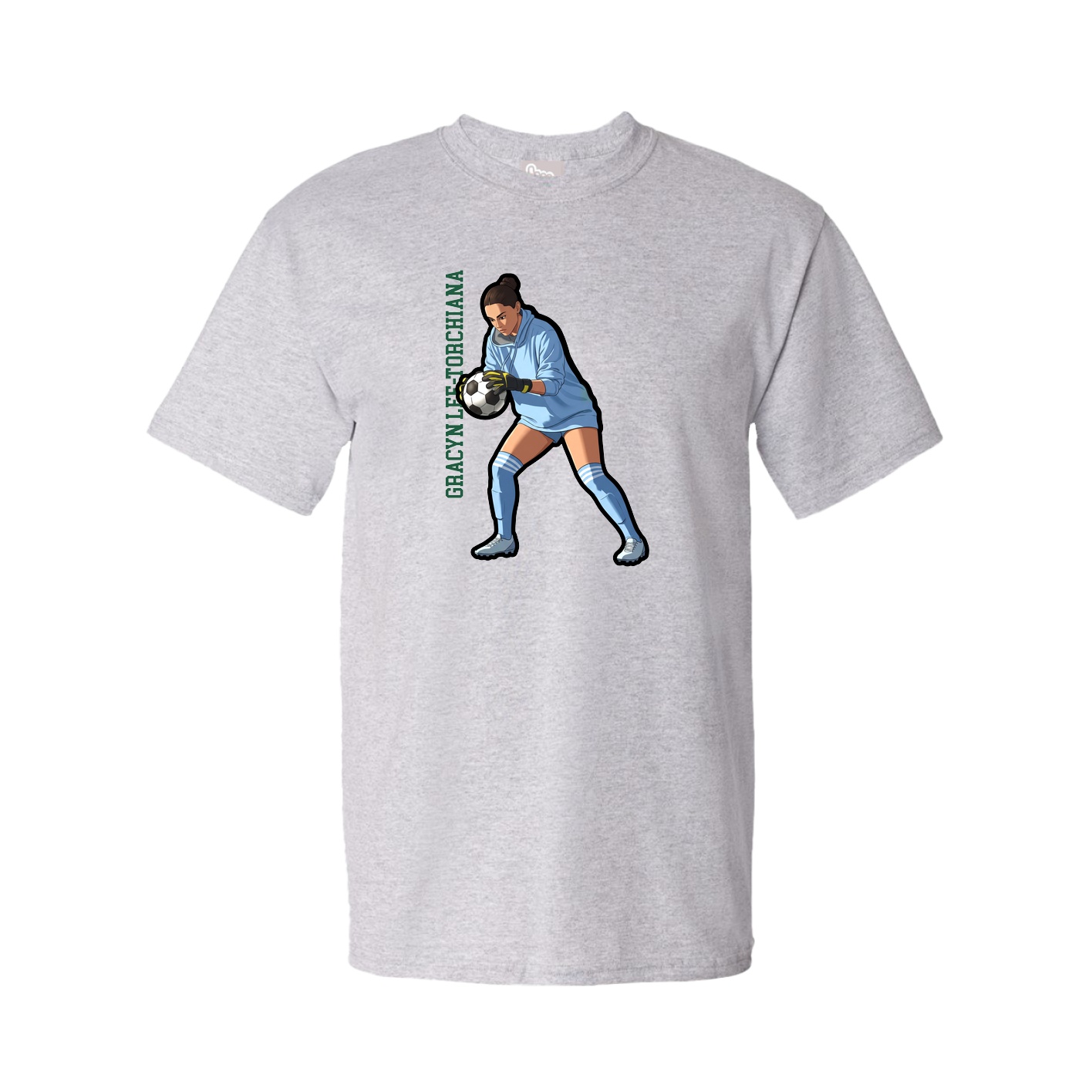 Youth Tee — Name Vertical in Grey