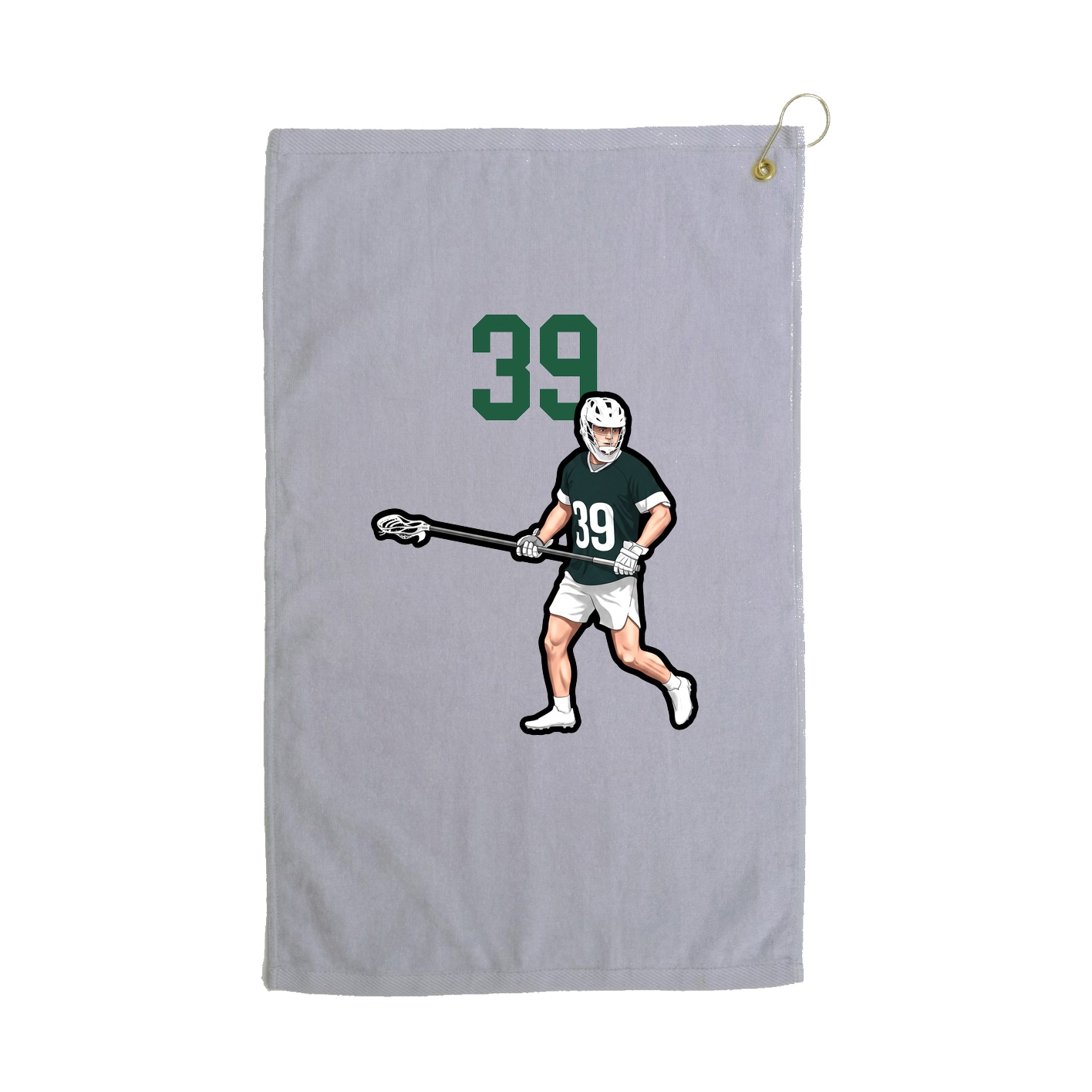 Golf Towel — Number Top in Grey