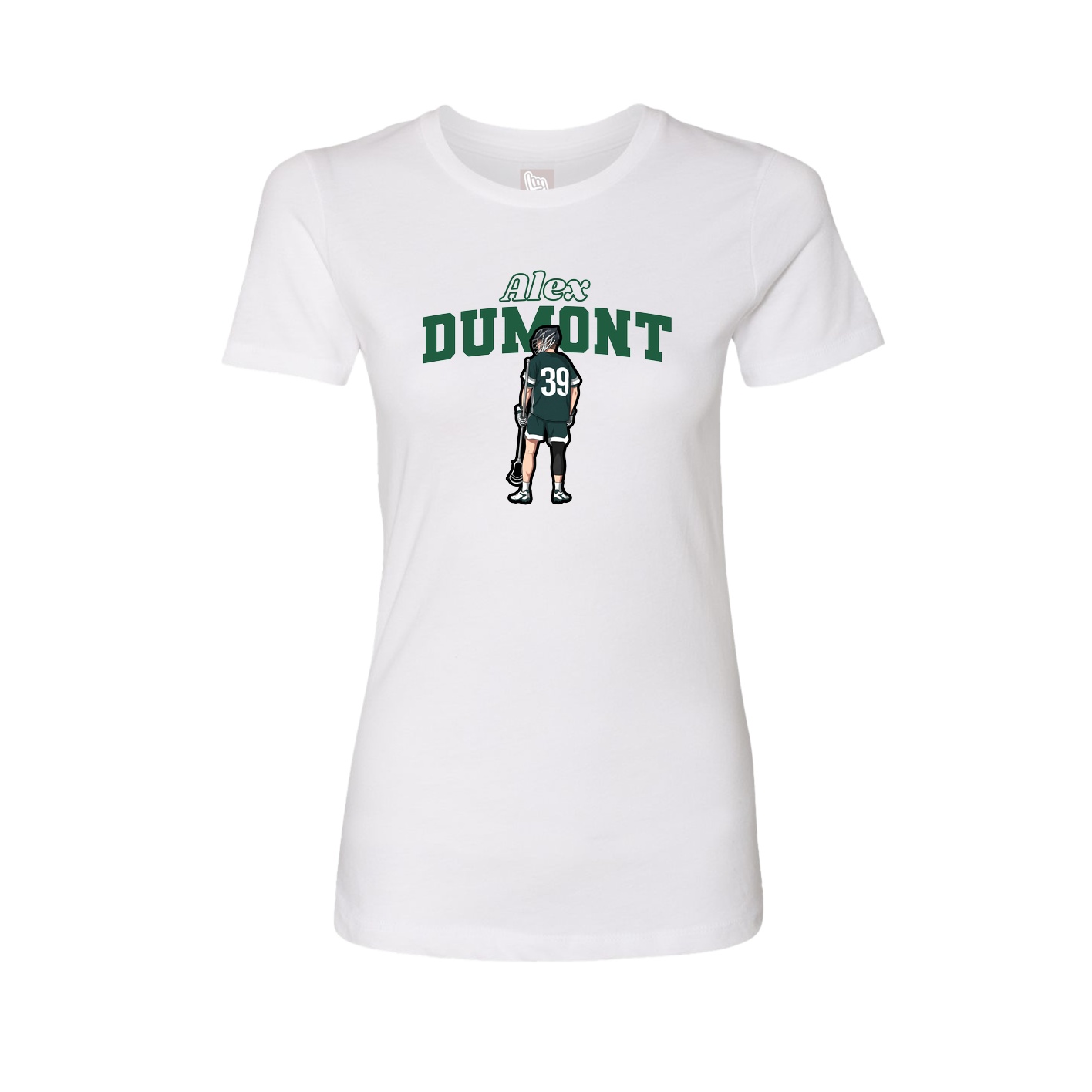 Fitted Women's Tee — Name Arch in White