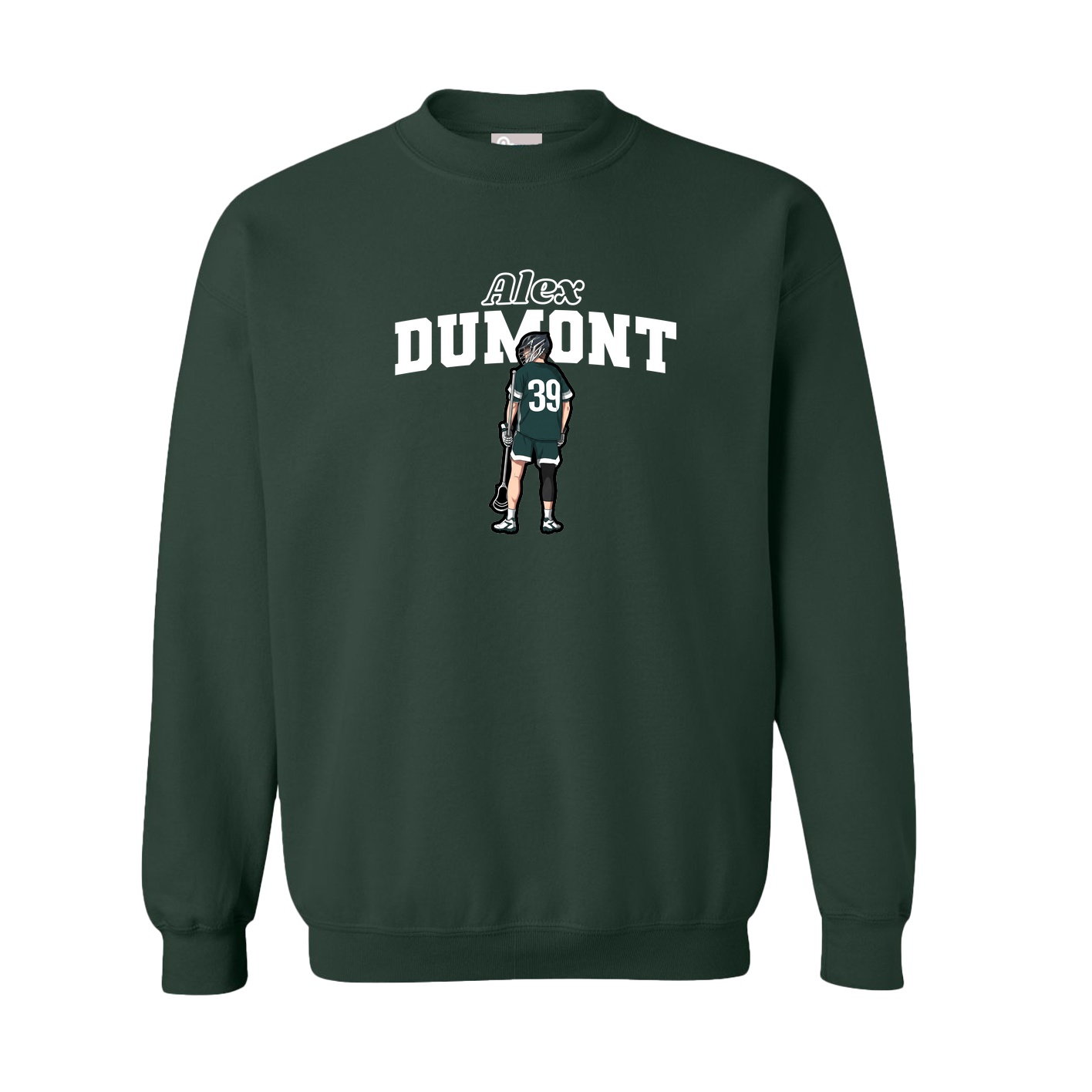 Fleece Crew — Name Arch in Green