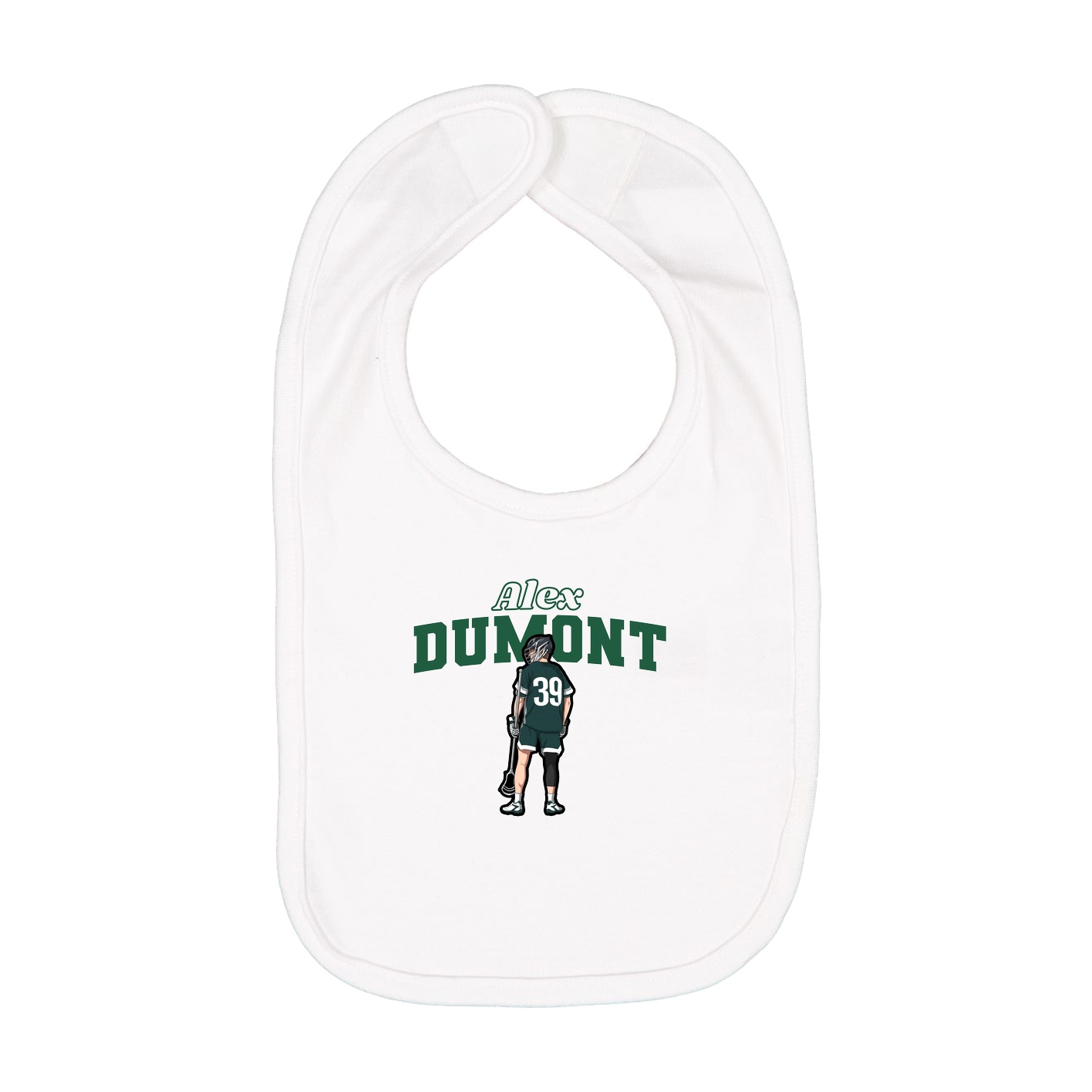 Infant Bib — Name Arch in White