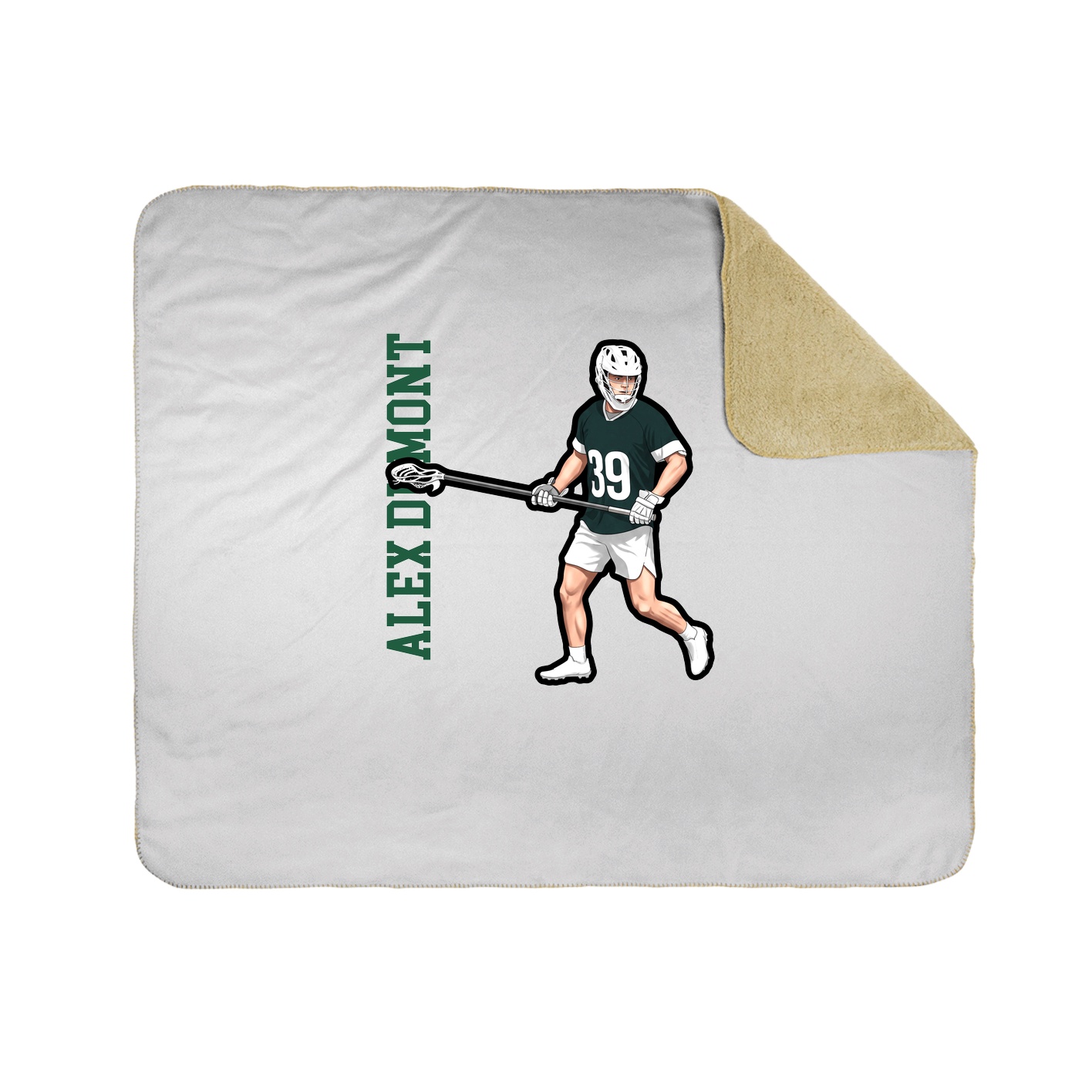 Throw Blanket — Name Vertical in White