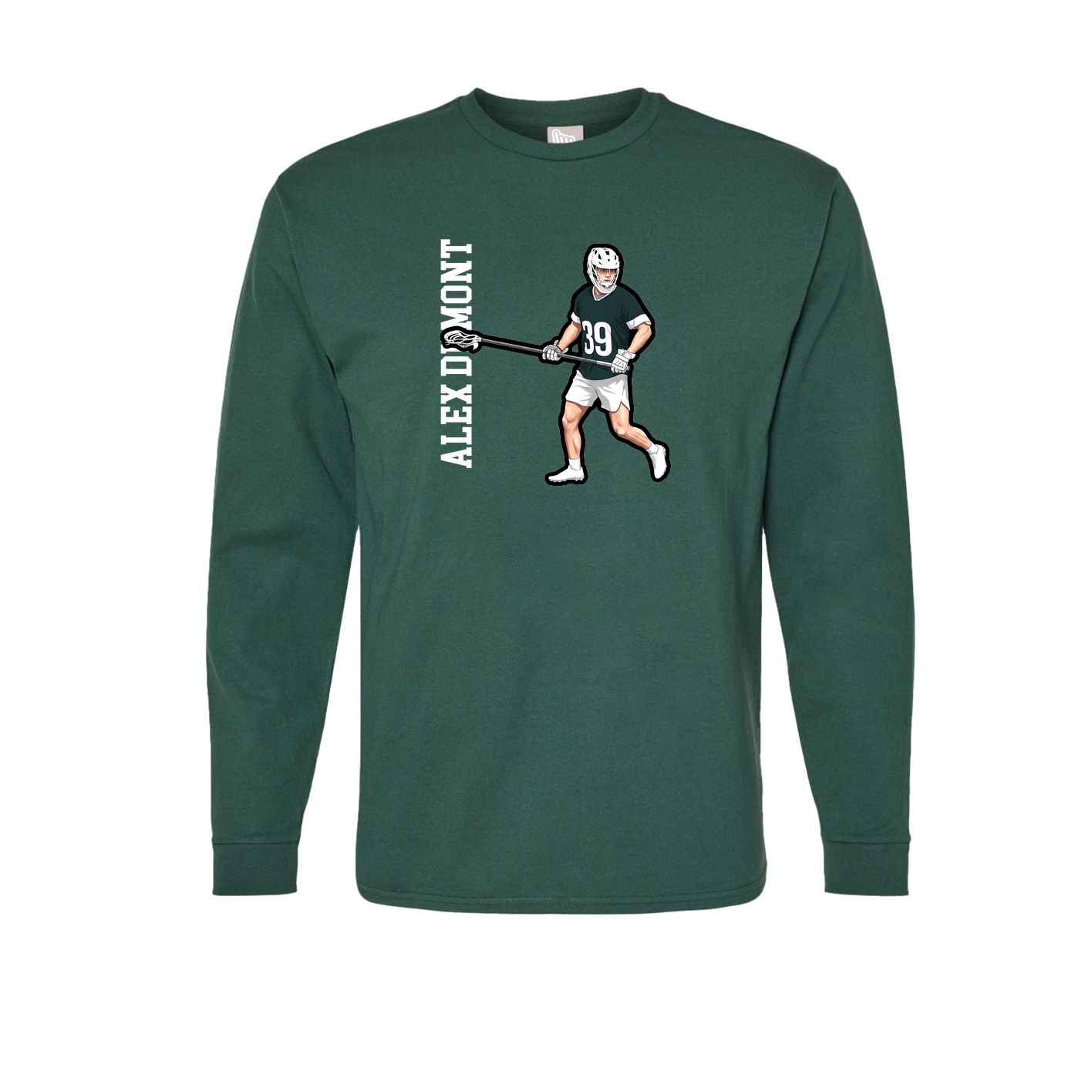 Long Sleeve Tee — Name Vertical in Green