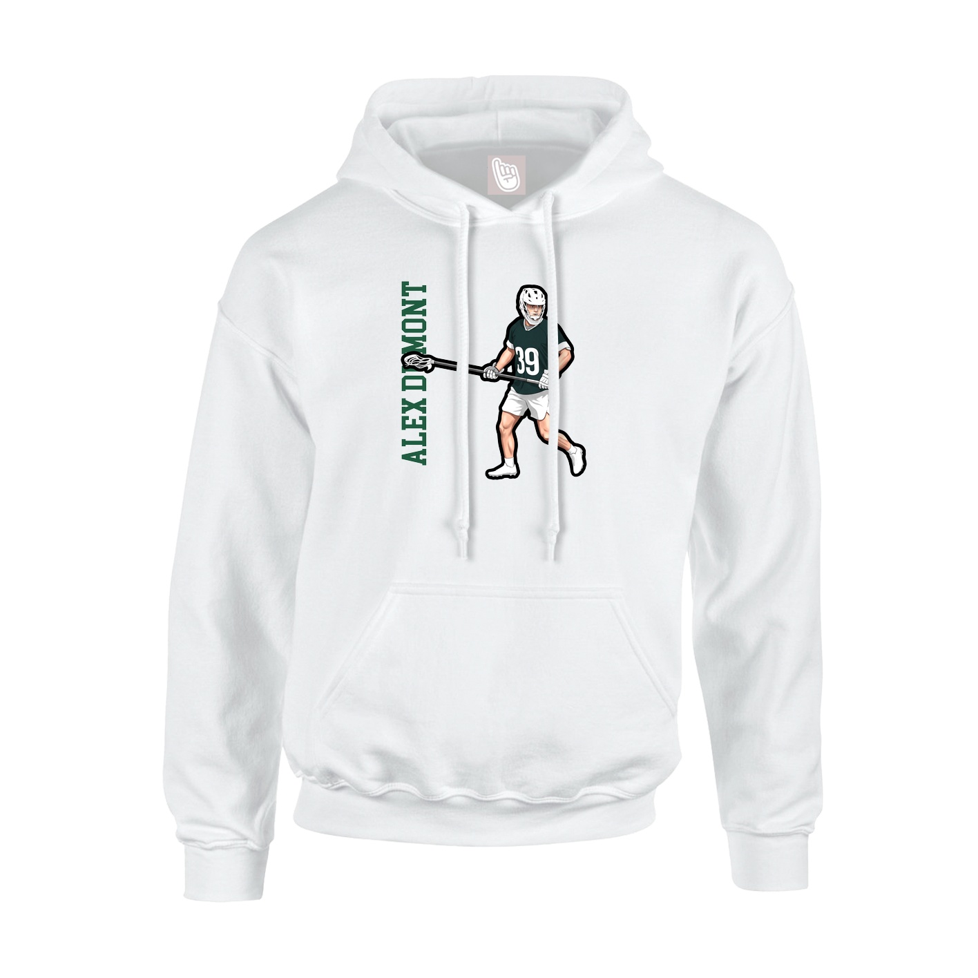 Hoodie — Name Vertical in White
