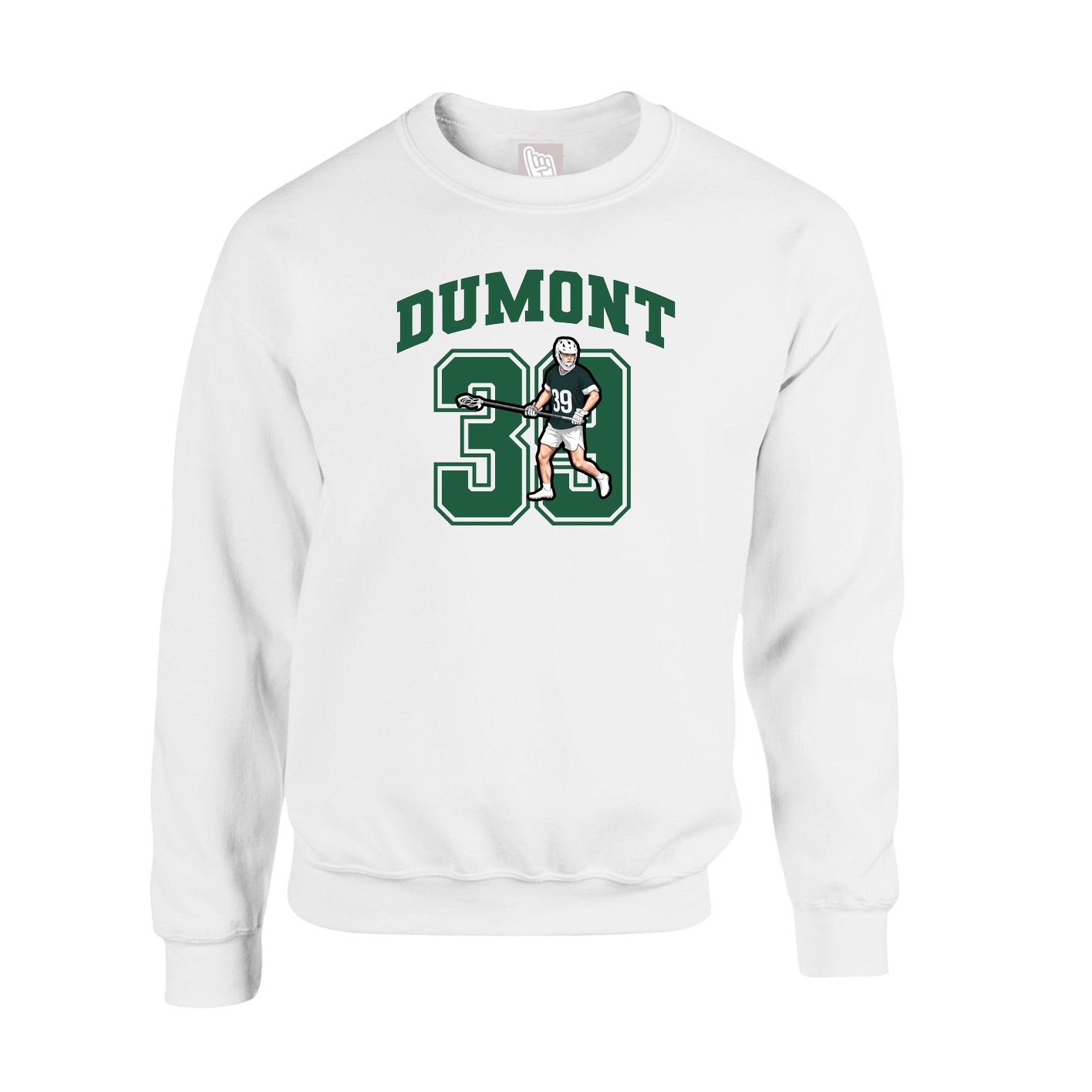 Fleece Crew — Number in White