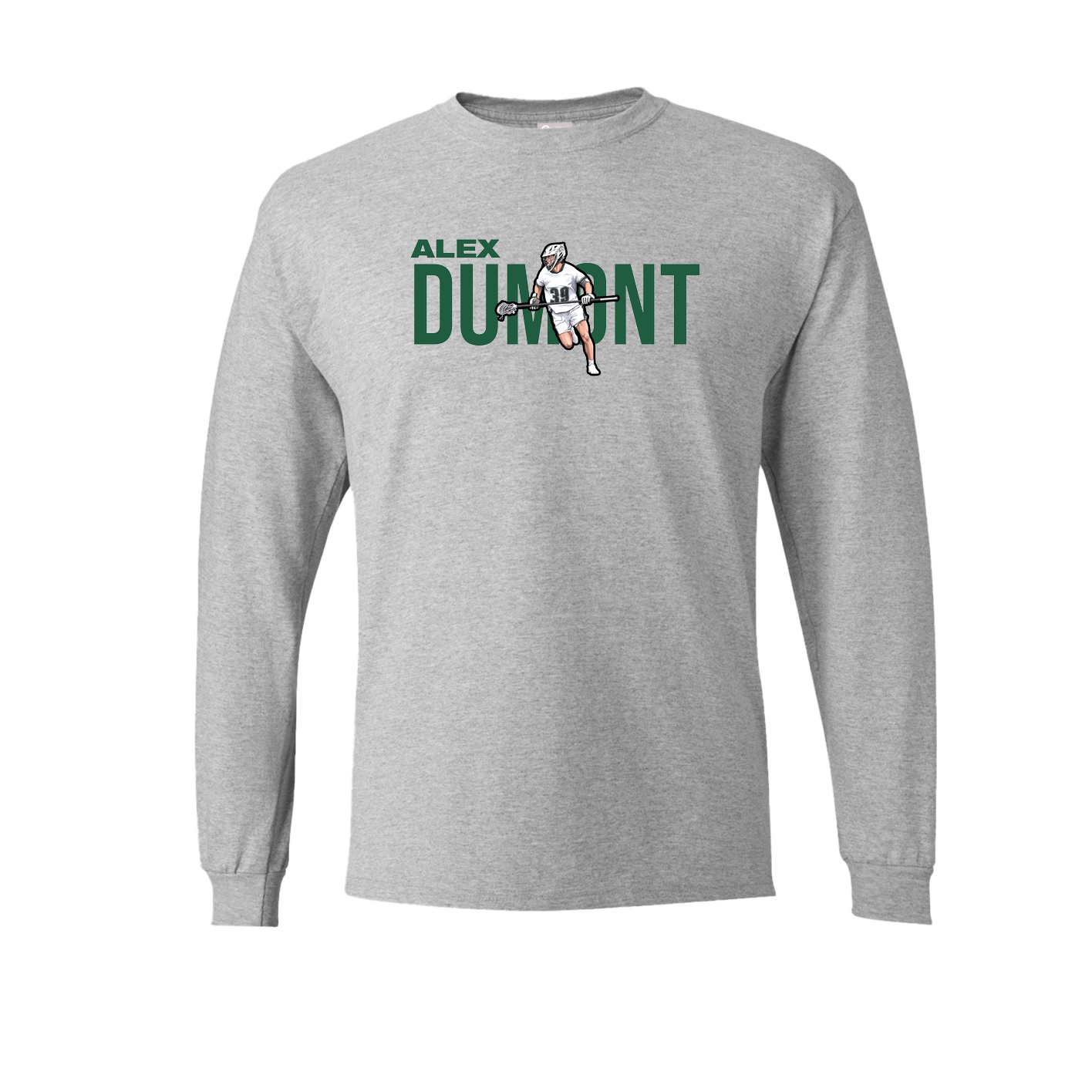 Long Sleeve Tee — Player Name in Grey