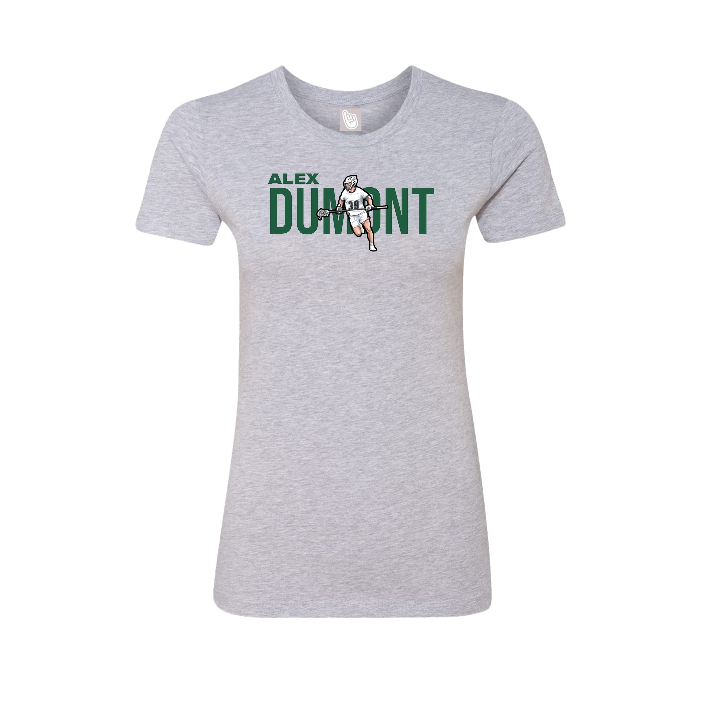 Fitted Women's Tee — Player Name in Grey
