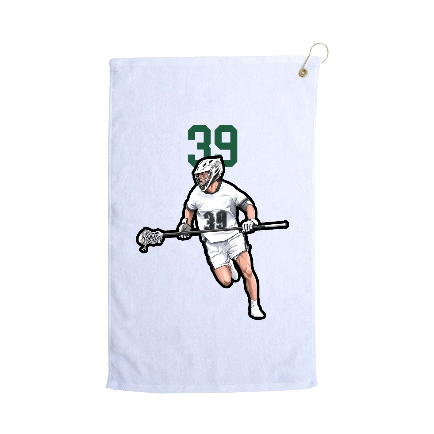 Golf Towel — Number Top in White