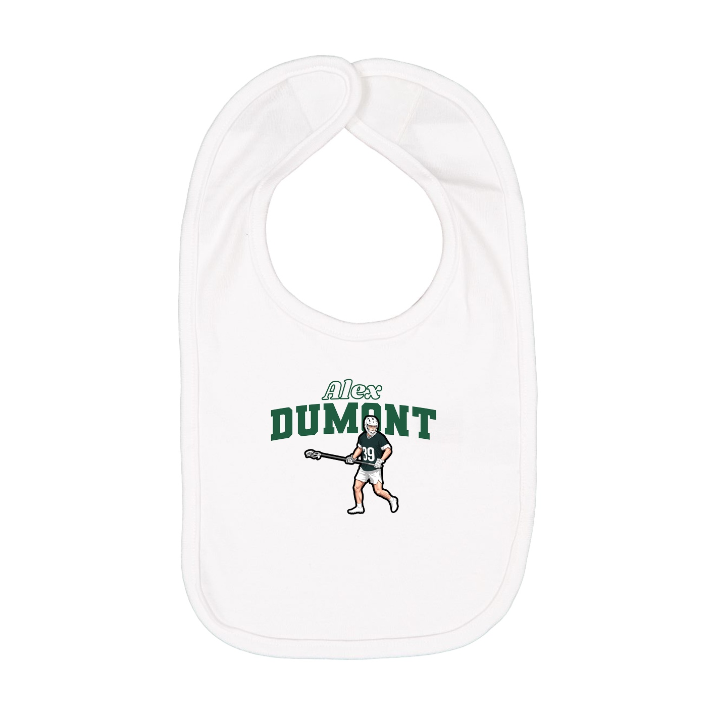 Infant Bib — Name Arch in White