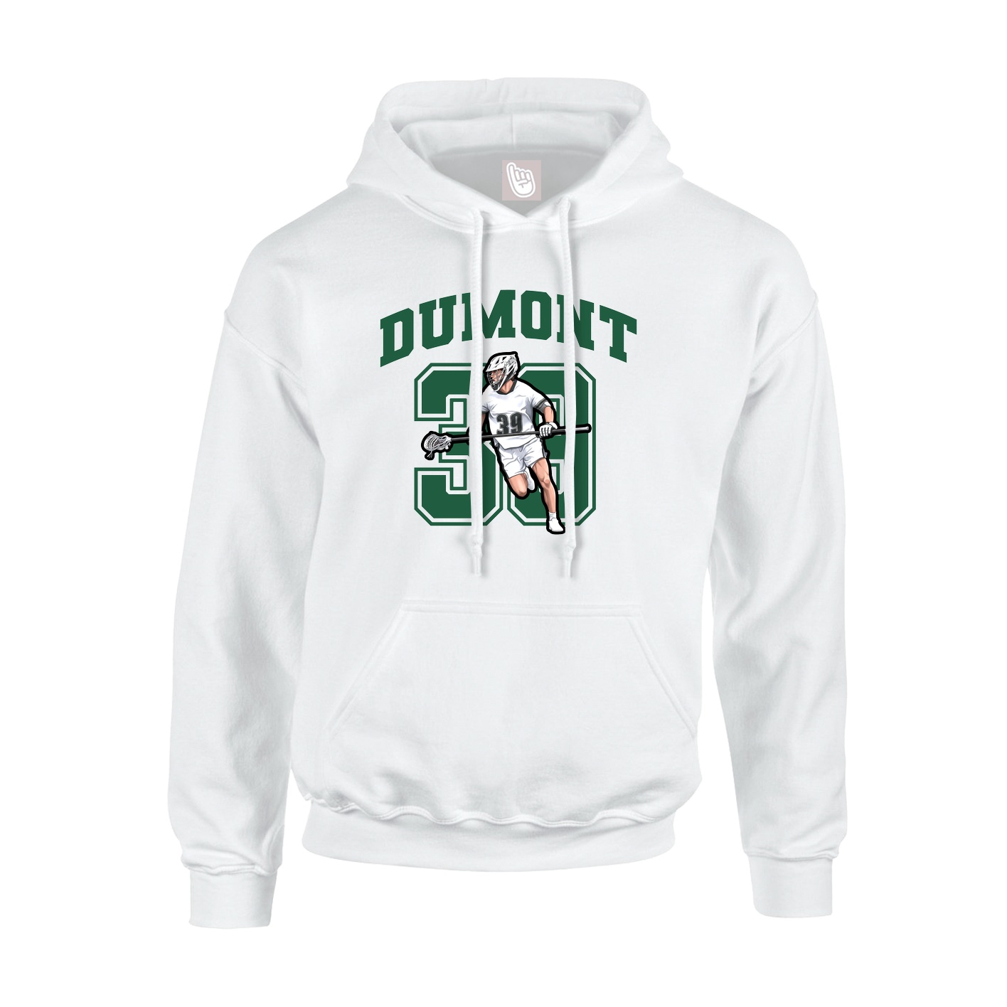 Youth Hoodie — Number in White