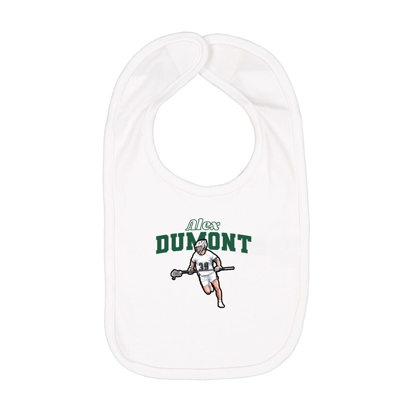 Infant Bib — Name Arch in White