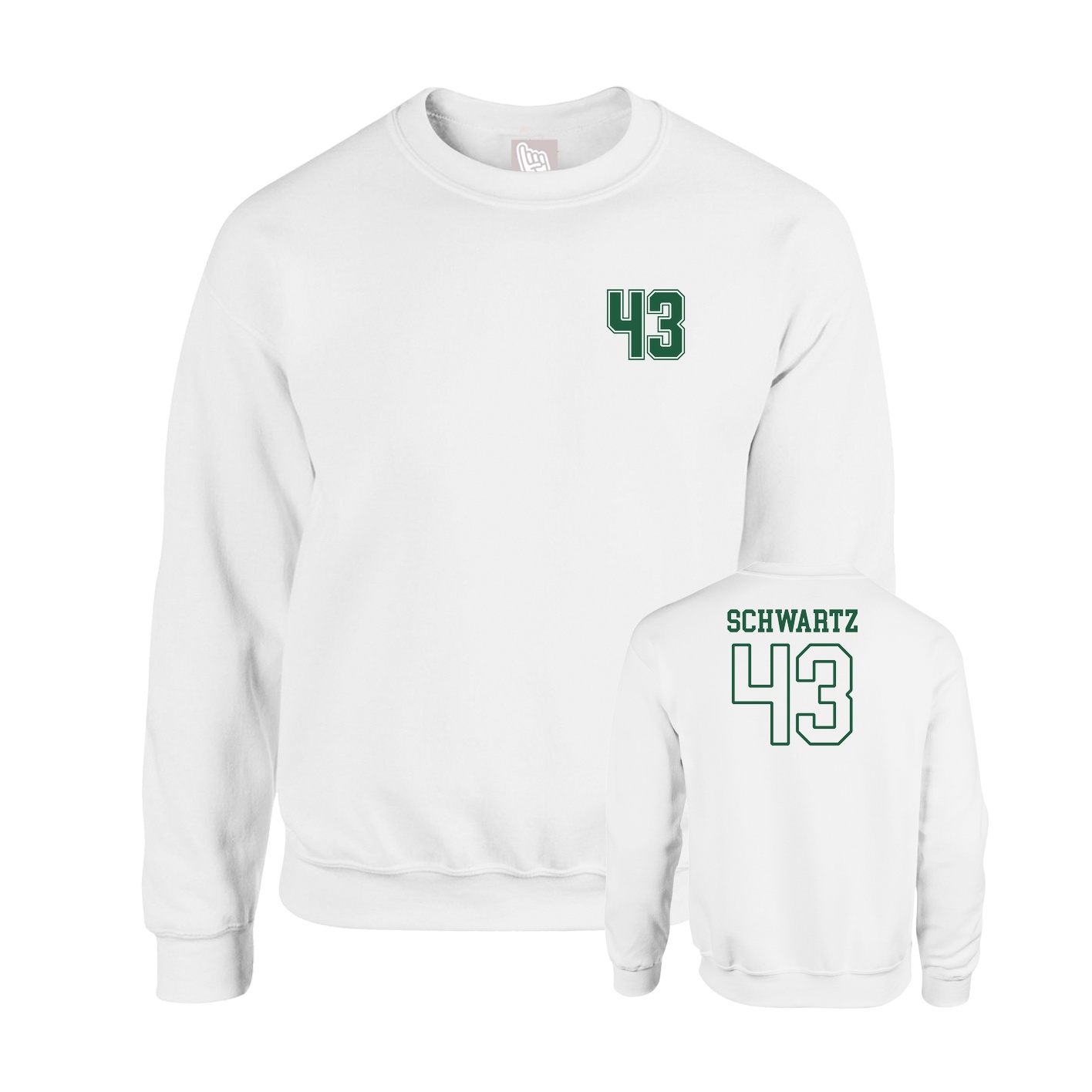Fleece Crew — Chest Back in White