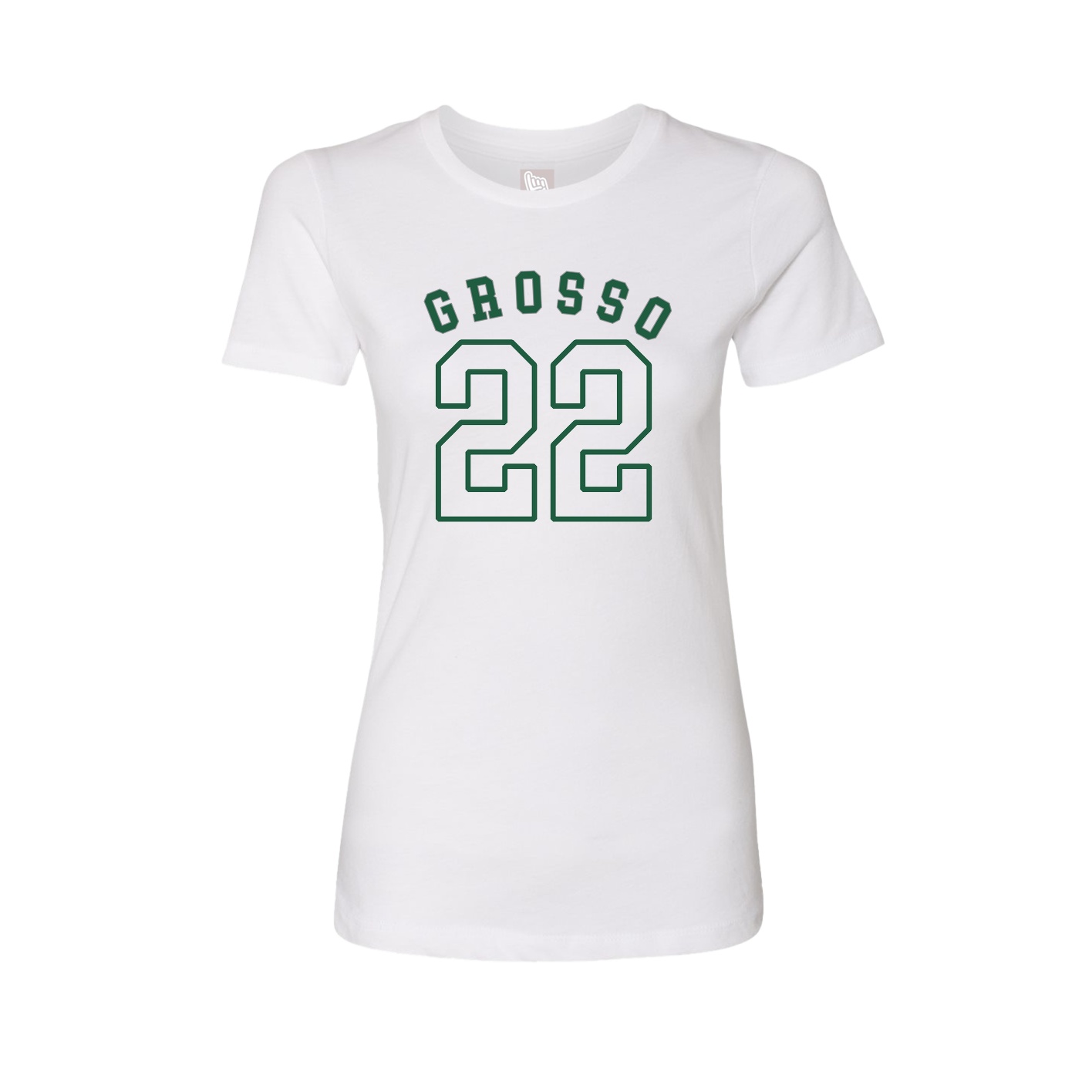 Fitted Women's Tee — Shirsey Arch in White