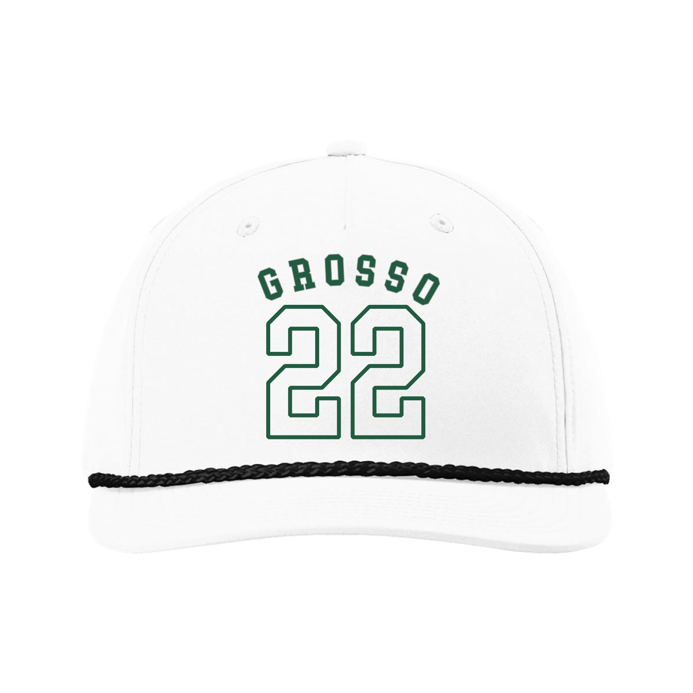 Five-Panel Classic Rope Cap — Shirsey Arch in White