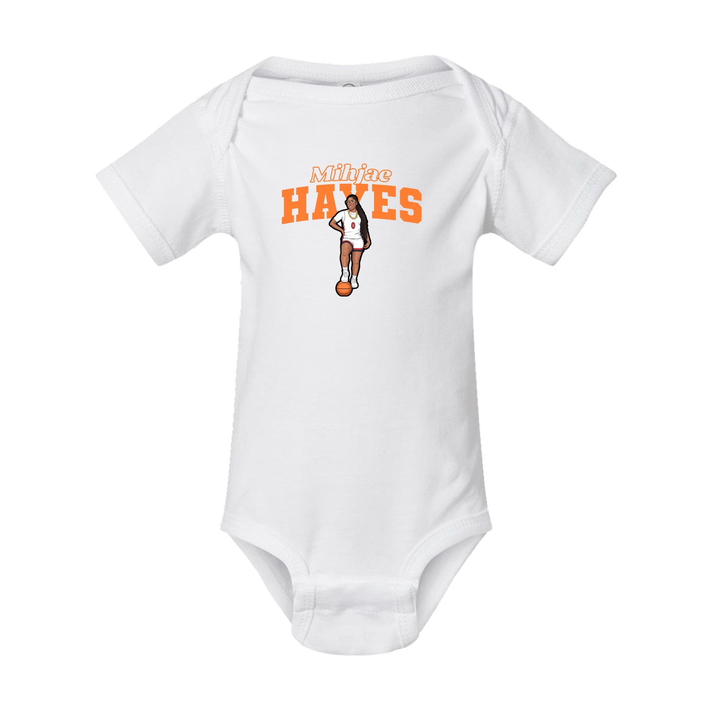 Baby Onesie — Name Arch in White