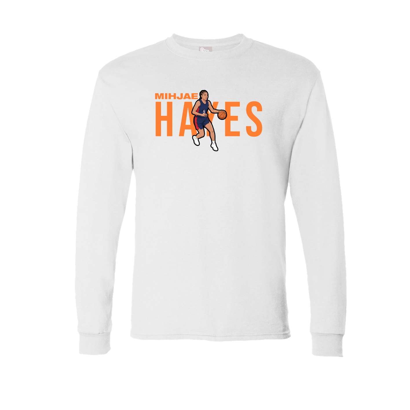 Long Sleeve Tee — Player Name in White